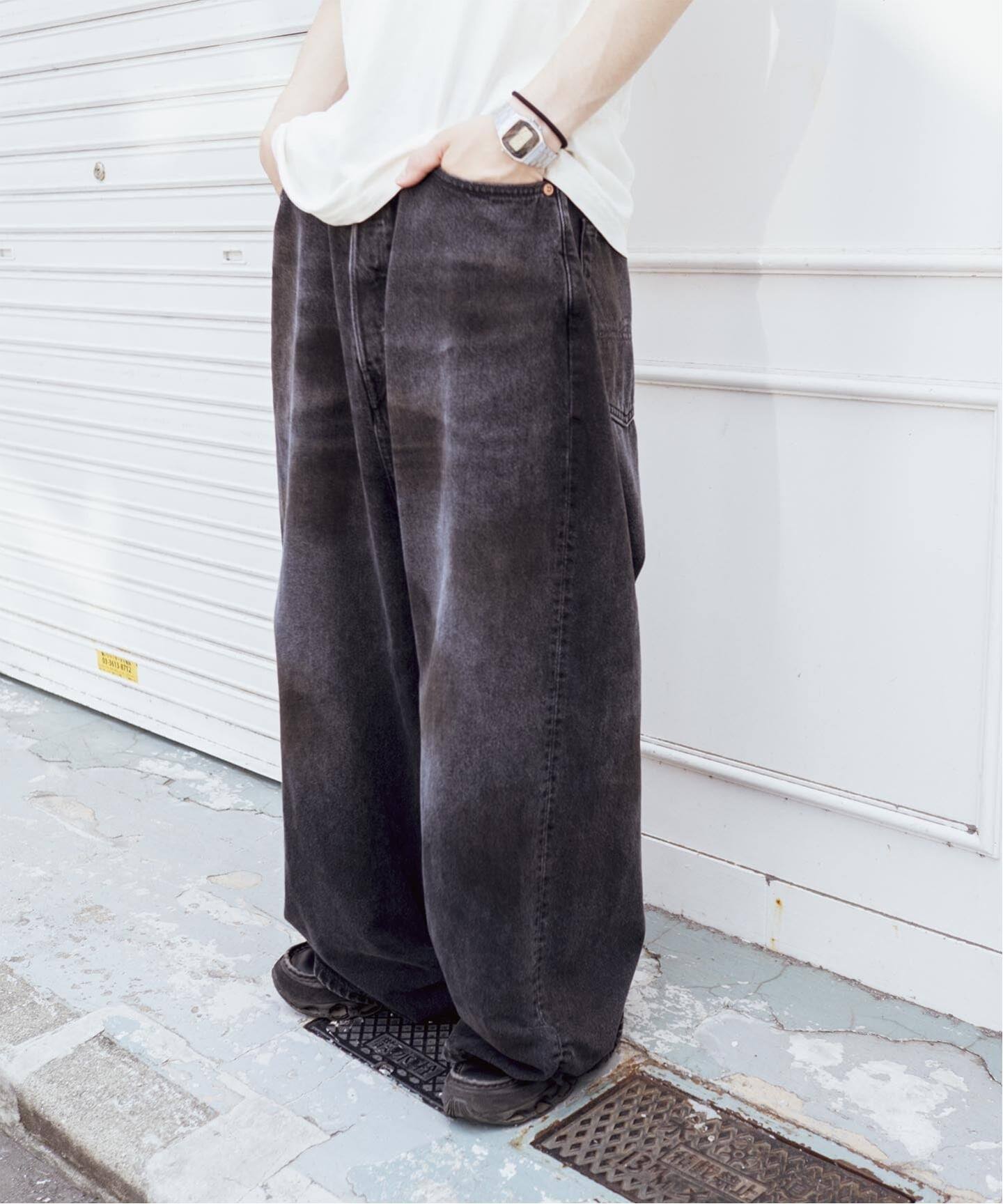 新品　refomed　FRESH MAN DENIM　by EDWIN　黒　2 refomed [ FRESH MAN DENIM WIDE PANTS by EDWIN 