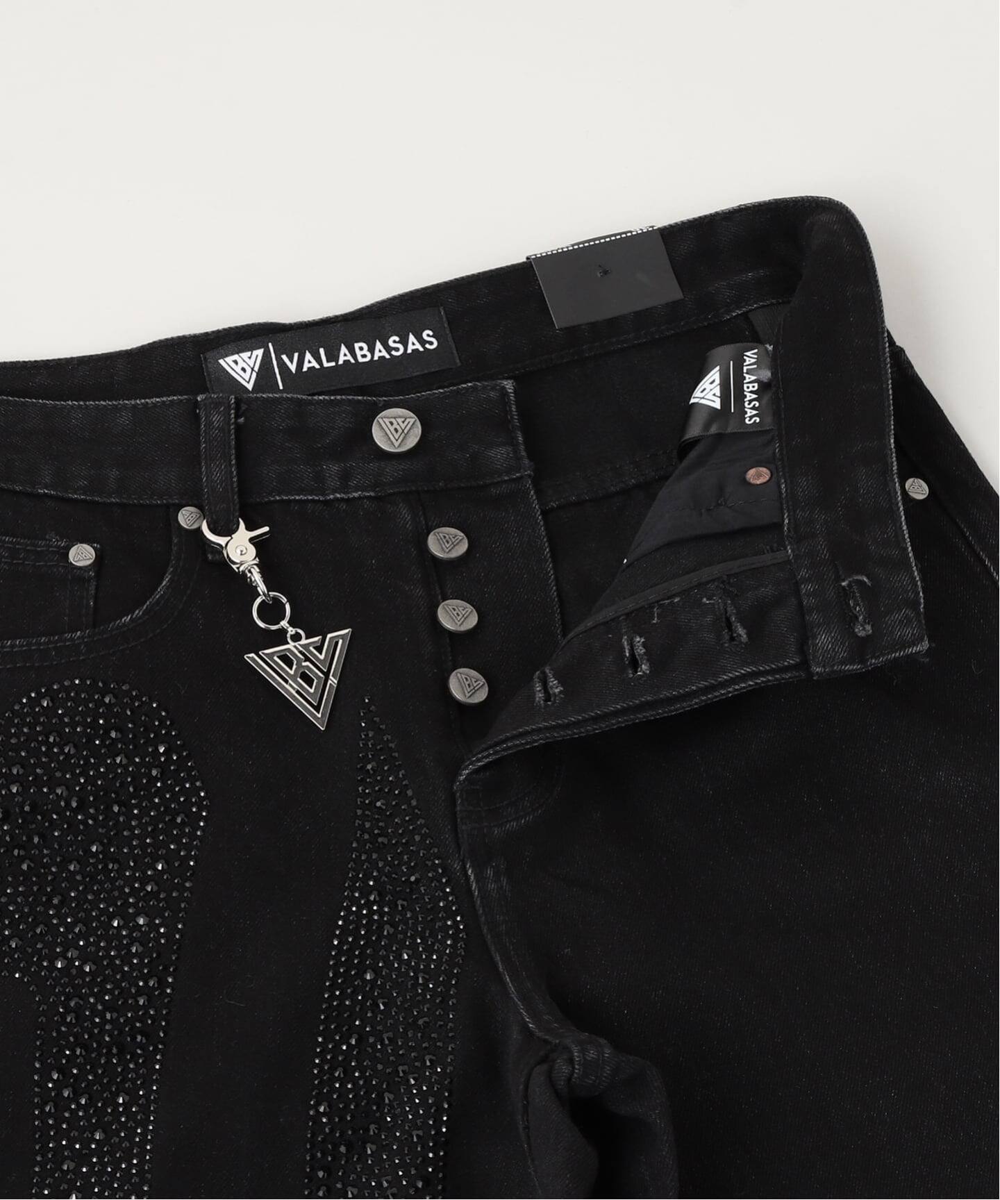 VALABASAS ブラックデニムパンツ VALABASAS（ヴァラバサス） バラバサス デニムパンツ バギー