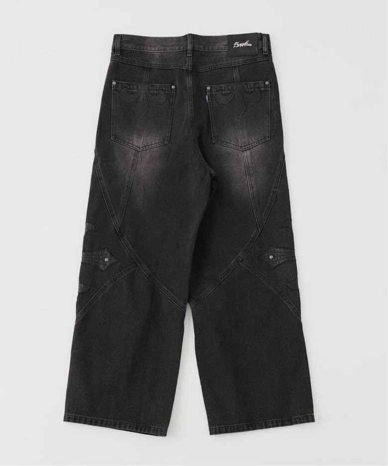 SUPPLIER / サプライヤー Cross Leather Patch Baggy Denim（デニム 