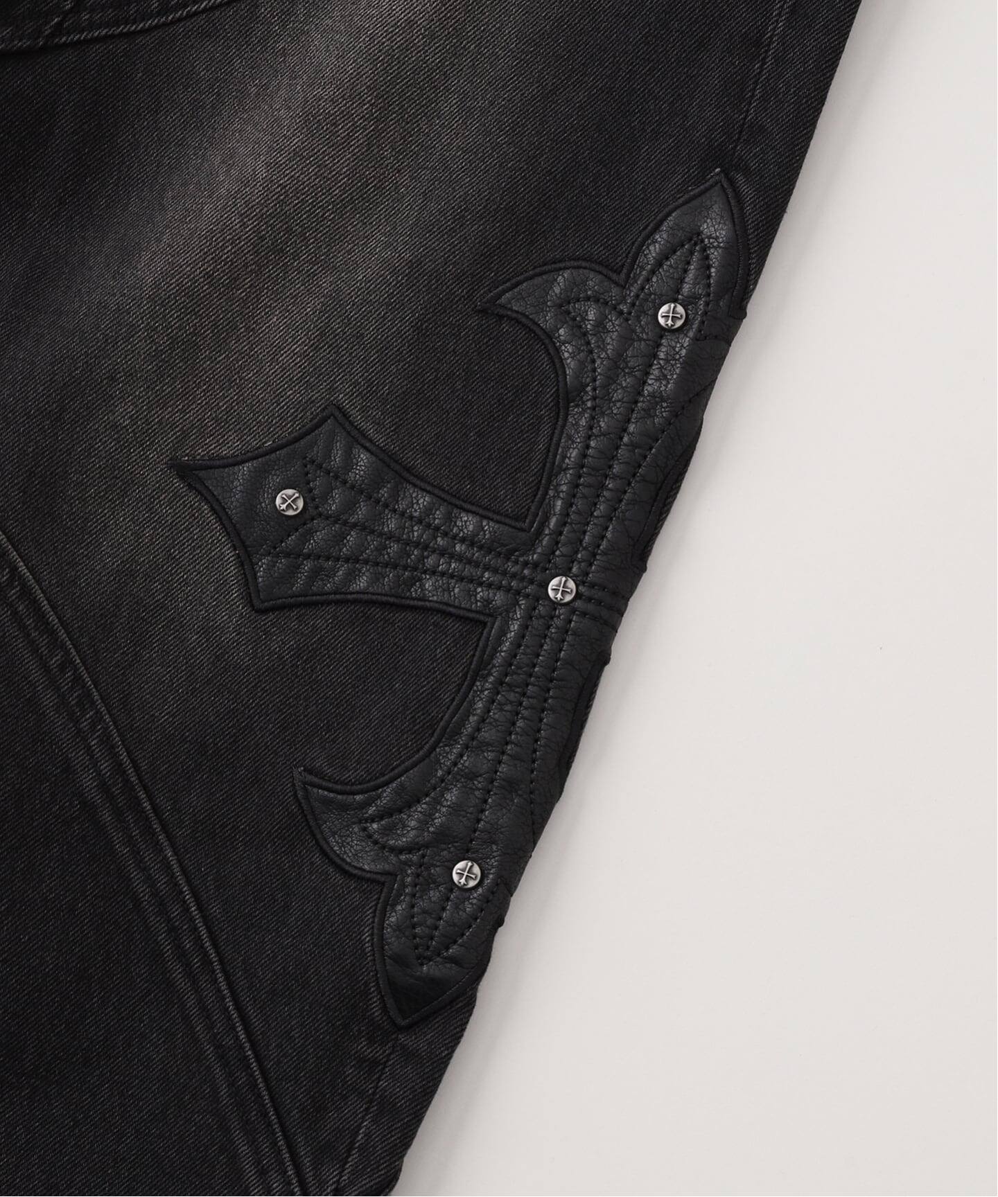 SUPPLIER / サプライヤー Cross Leather Patch Baggy Denim（デニム