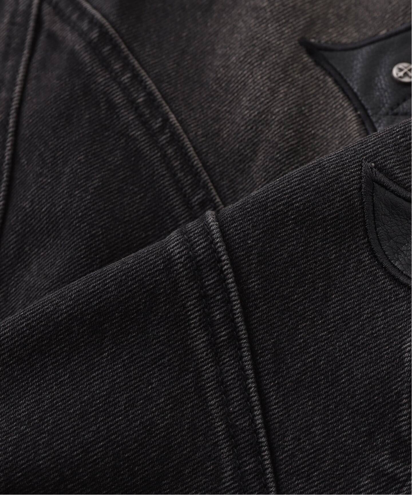 SUPPLIER / サプライヤー Cross Leather Patch Baggy Denim（デニム 