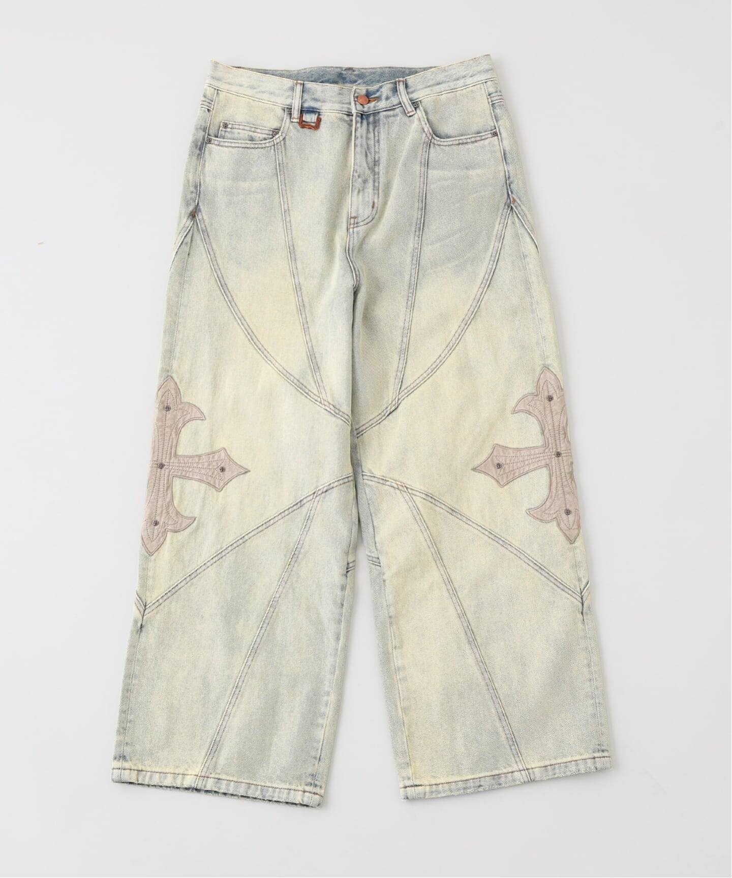 SUPPLIER / サプライヤー Cross Leather Patch Baggy Denim（デニム 