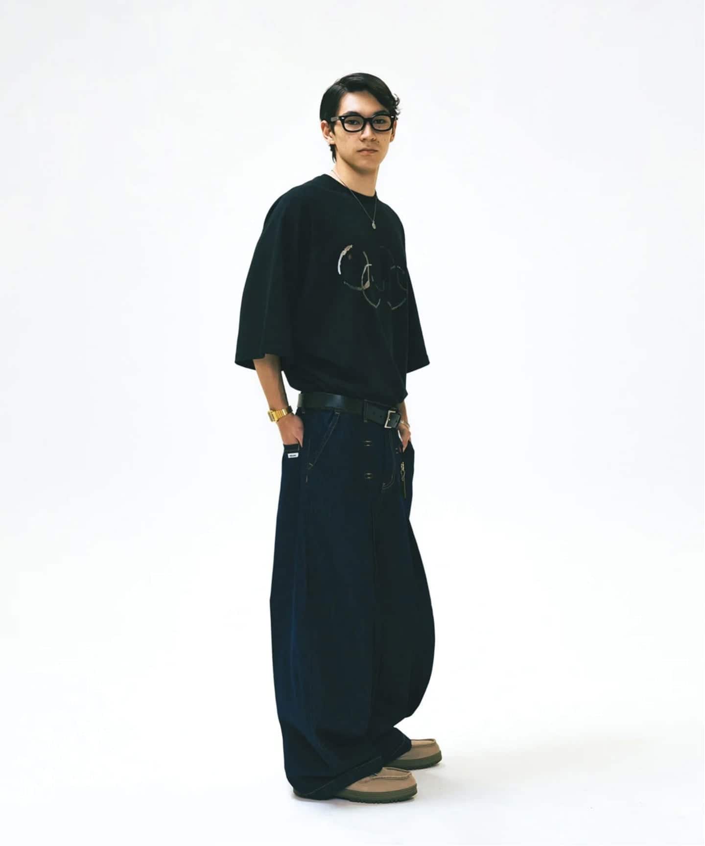 ANGLAN（アングラン）Long Tuck Wing Balloon Denim Pant（デニム