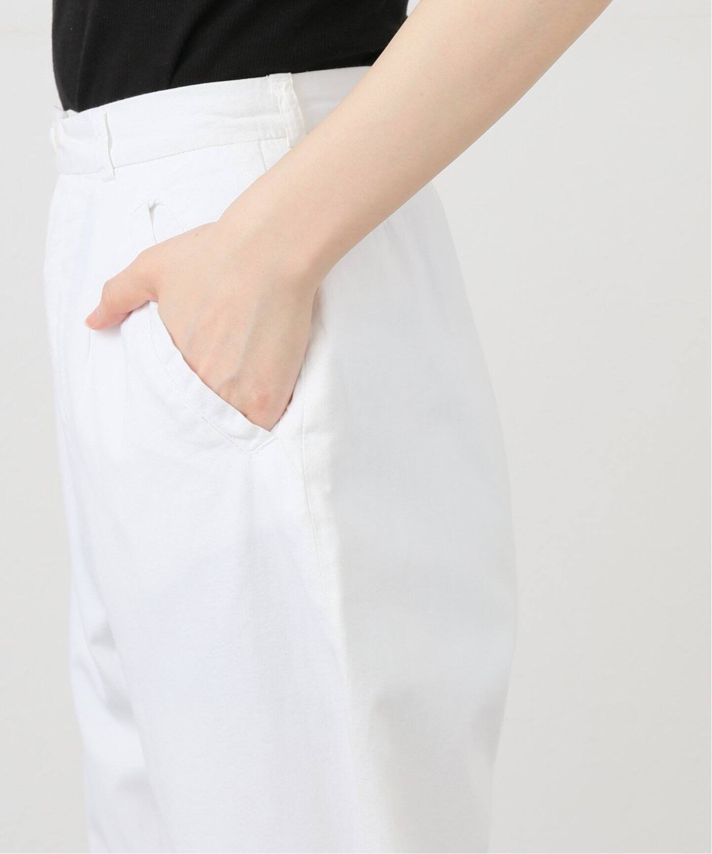 n100　コットン白パンツ ニット スラックス パンツ 830-10 白衣 ズボン 男女兼用 白