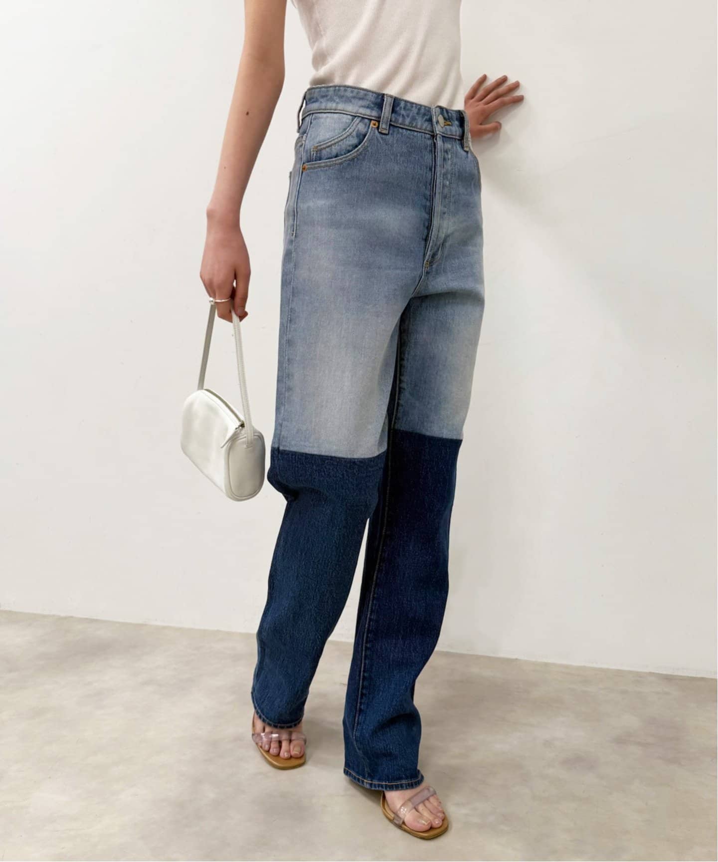 edit for lulu【ローラス】bicolor denim pants ROLLAS/ローラス】bicolor denim pants（デニムパンツ・ジーンズ