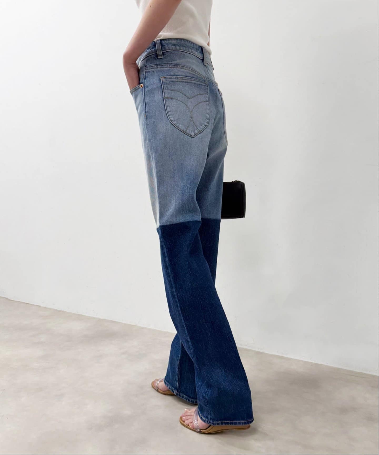 edit for lulu【ローラス】bicolor denim pants ROLLAS/ローラス】bicolor denim pants（デニムパンツ・ジーンズ
