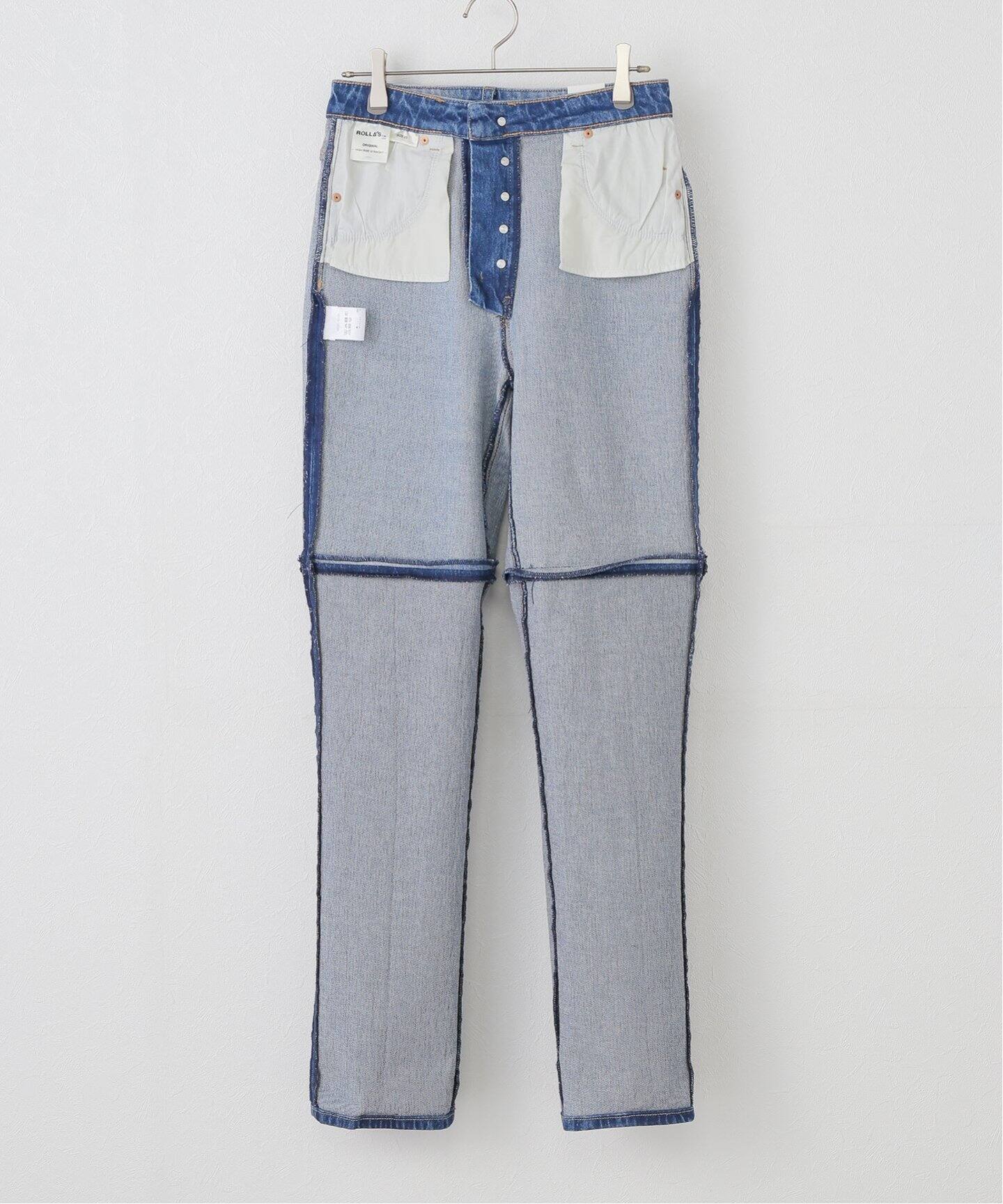 ▲▽▲m▲▽▲  EDIT.FORLULU 【ROLLA'S】タックデニム ROLLAS/ローラス】bicolor denim pants（デニムパンツ・ジーンズ