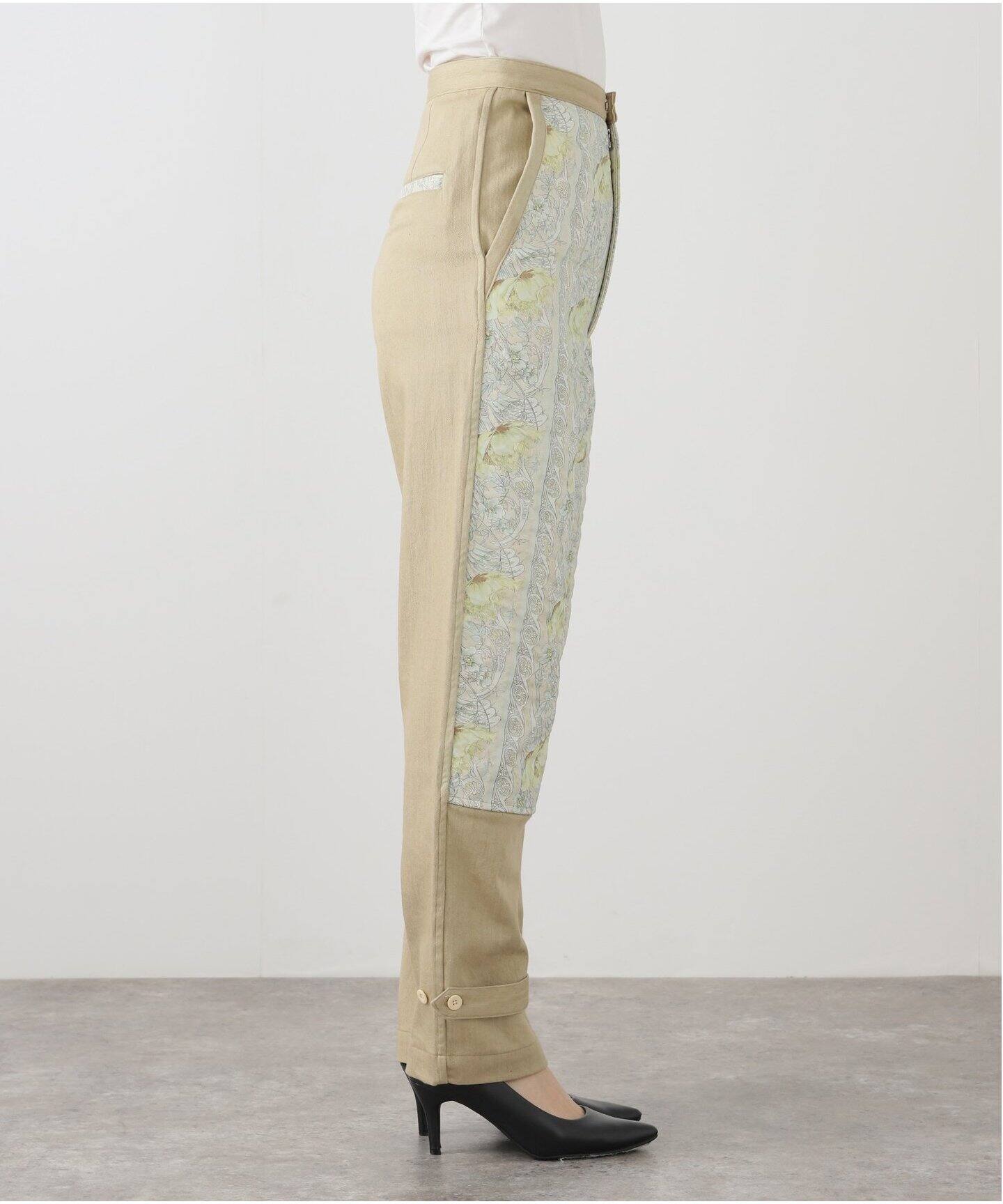 希少■DECO depuis1985■ボタニカルパッチパンツ S 日本製　花柄 DECO dequis 1985/デコ・デ・ピュイ】FLOWER PATCH PANTS