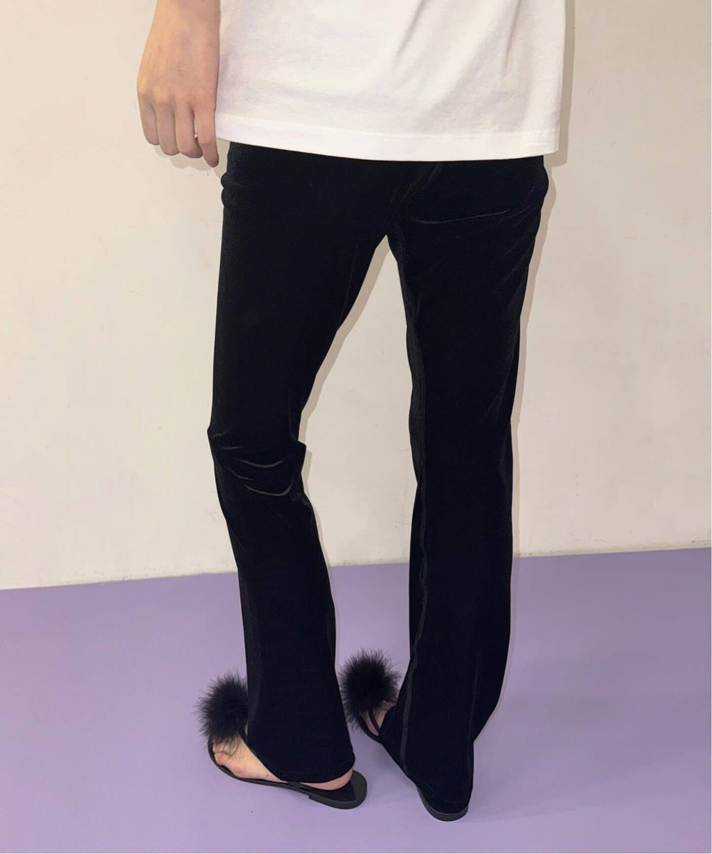新品　SIMONE WILD  パンツ　ベロアスパッツ　エディットフォールル 予約》【SIMONE WILD for LULU】slim pants（スラックス）｜EDIT