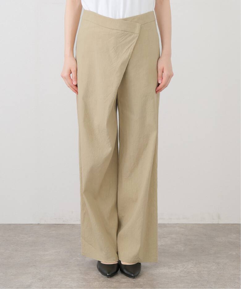 IENA タックストレートパンツ 38 美品】powantolune : スラックス IENA (イエナ)TRギャバタックストレートパンツ イエナ　IENA　ワイドストレートパンツ　ベージュ　38