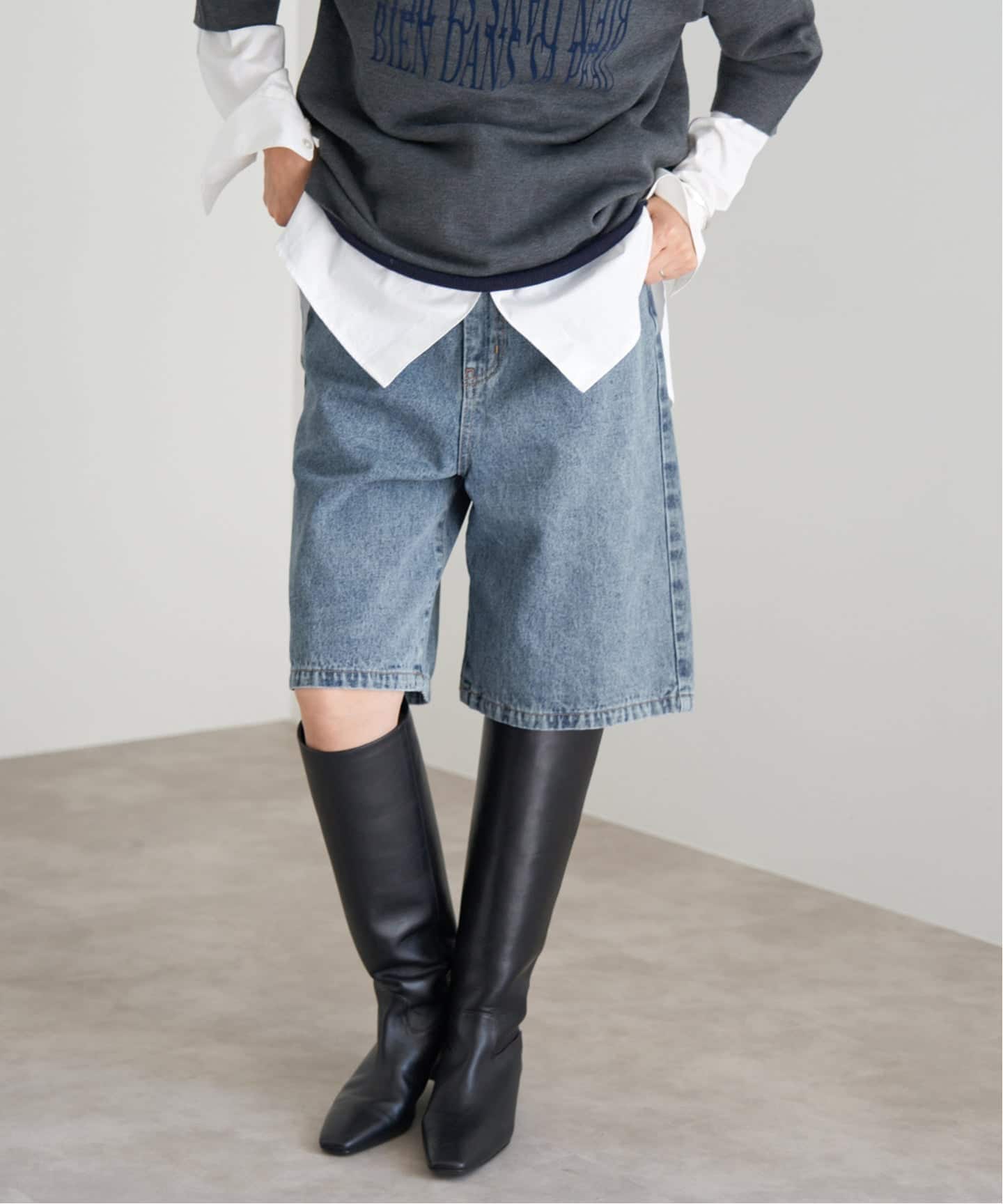 《予約》Maison IENAデニムハーフパンツ