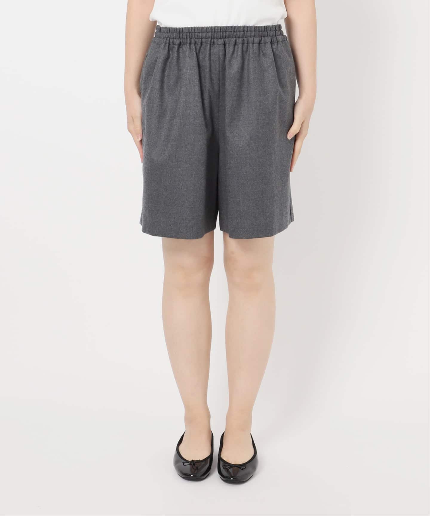 IENA ウォッシャブルウールショートパンツ ブラック イエナ IENA 《追加3予約》ウォッシャブルウールショートパンツ