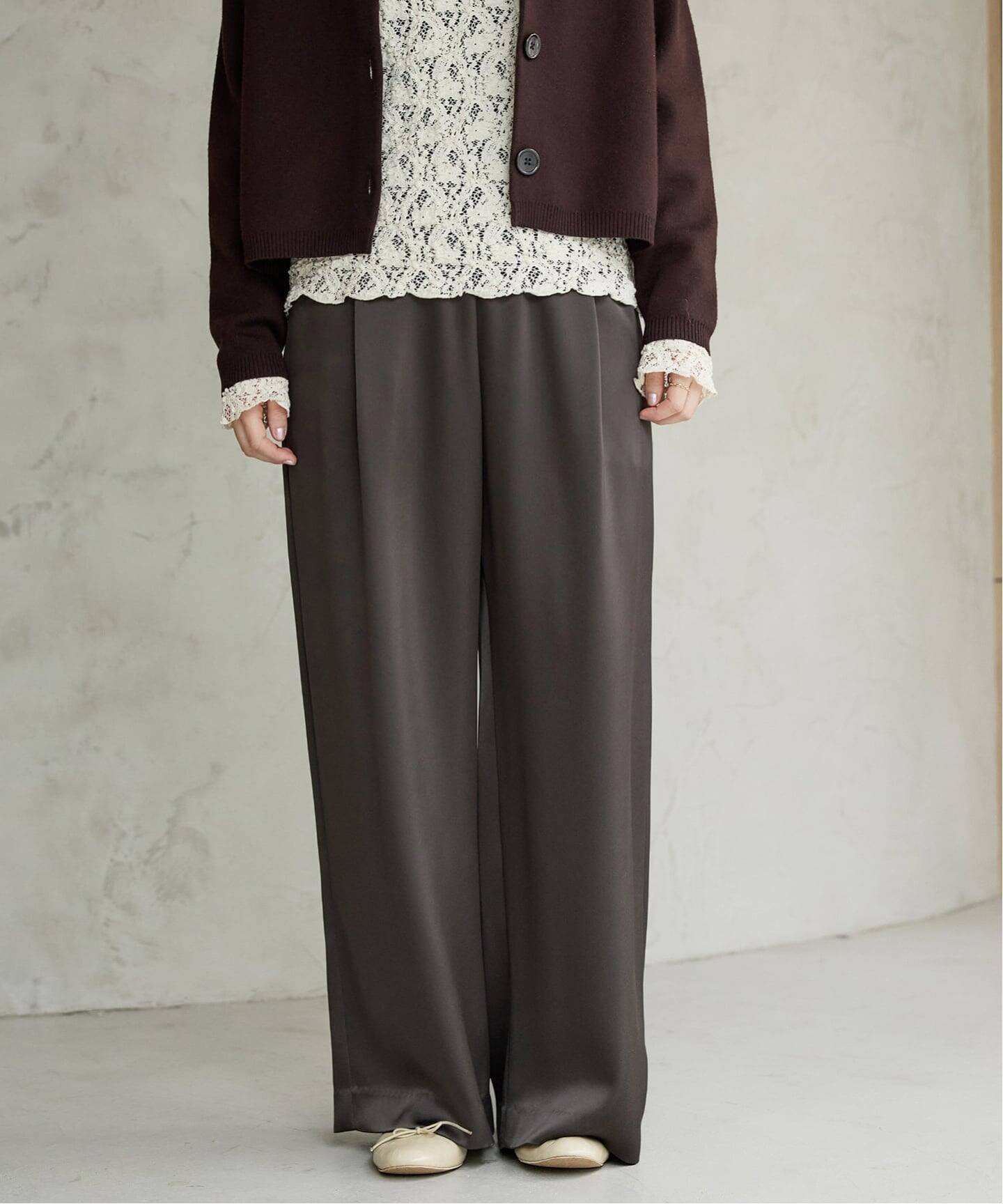 新品IENA 追加2》ダブルサテンイージーパンツ（その他パンツ）｜IENA（イエナ