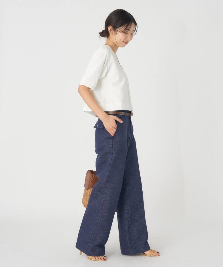 デニムライクツイードストレートスラックス（スラックス）｜IENA  