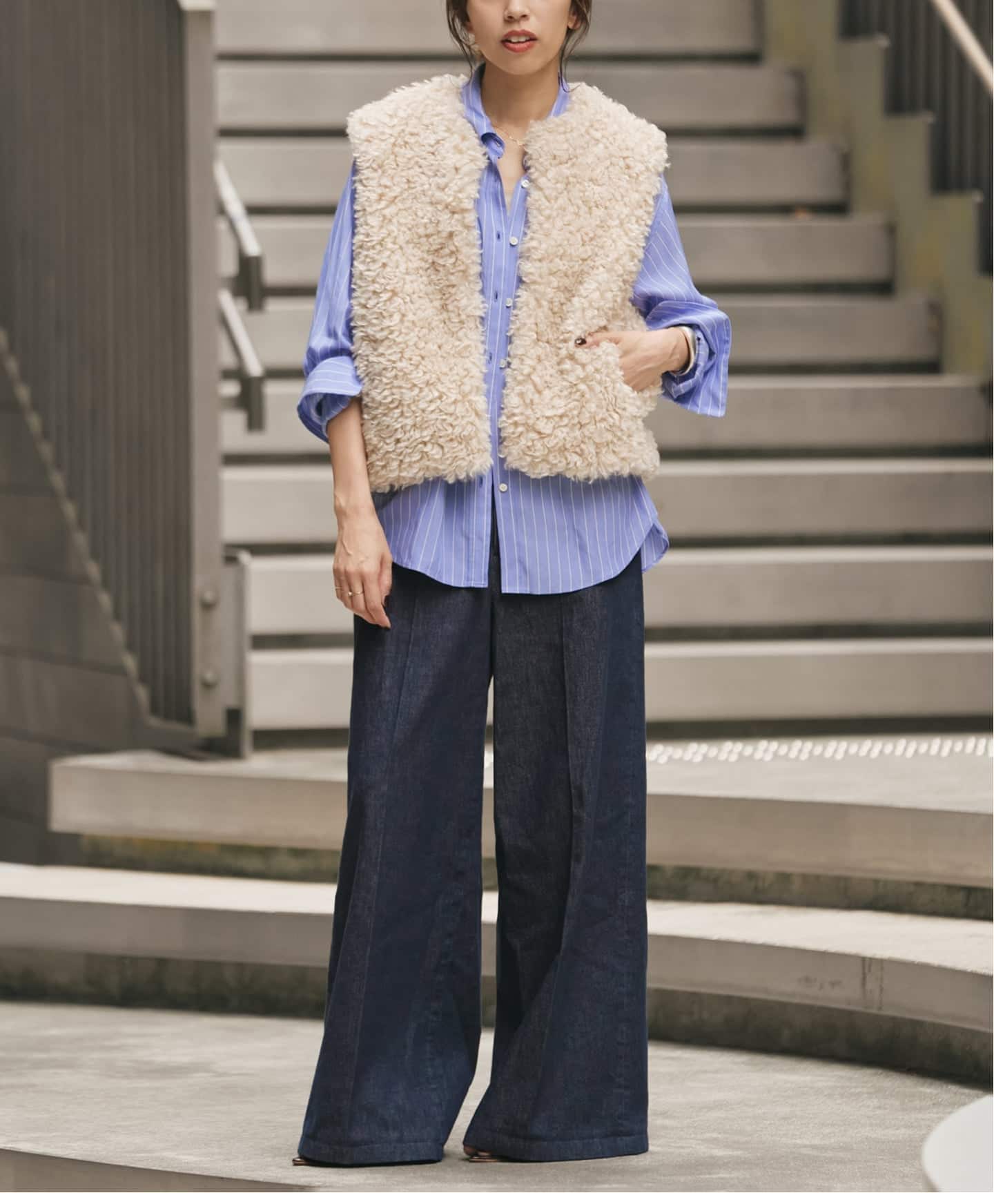 イエナ（IENA）/ステディーデニムワイドレッグスラックス ステディーデニムワイドレッグスラックス（デニムパンツ・ジーンズ