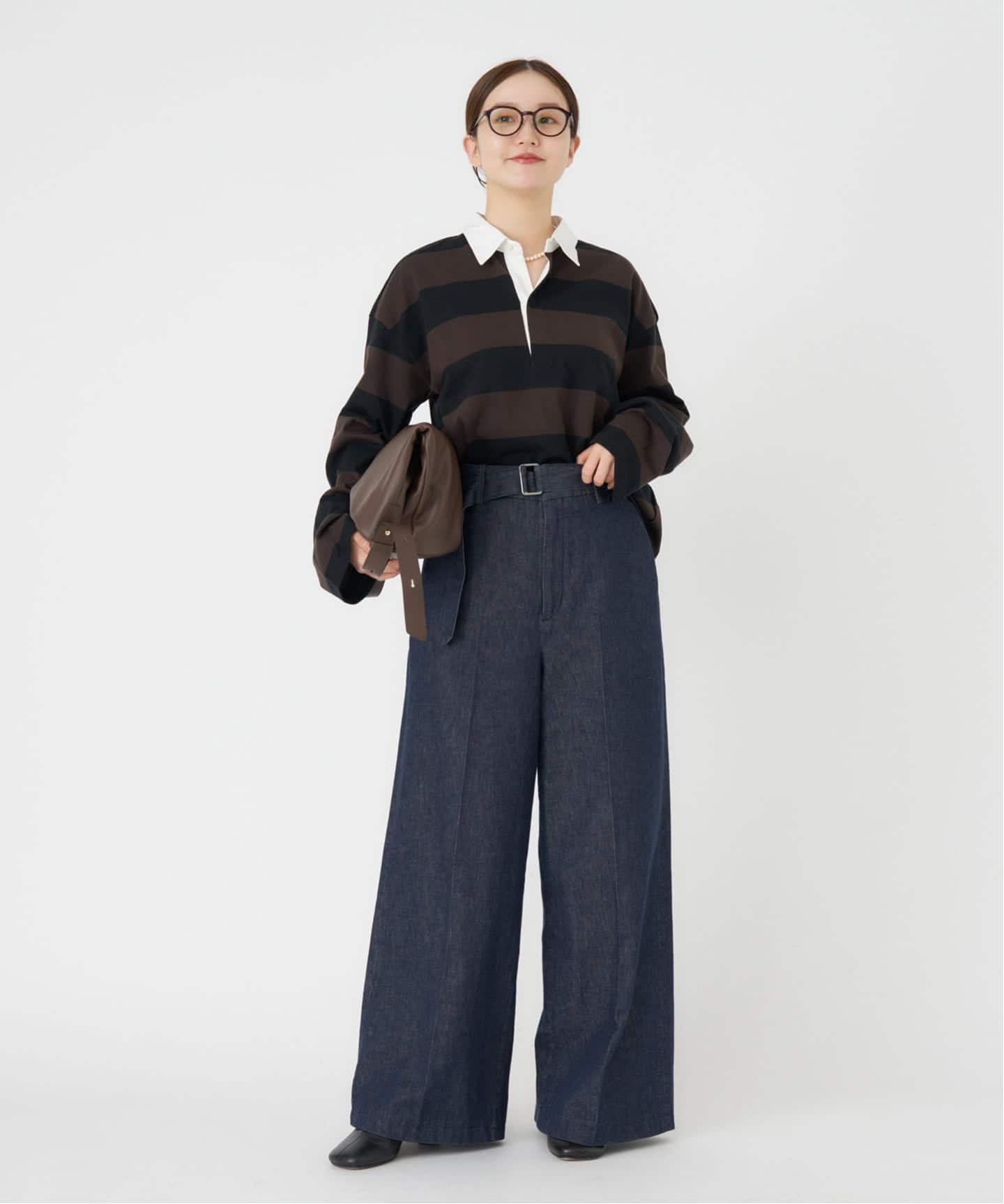 ステディーデニムワイドレッグスラックス（デニムパンツ・ジーンズ