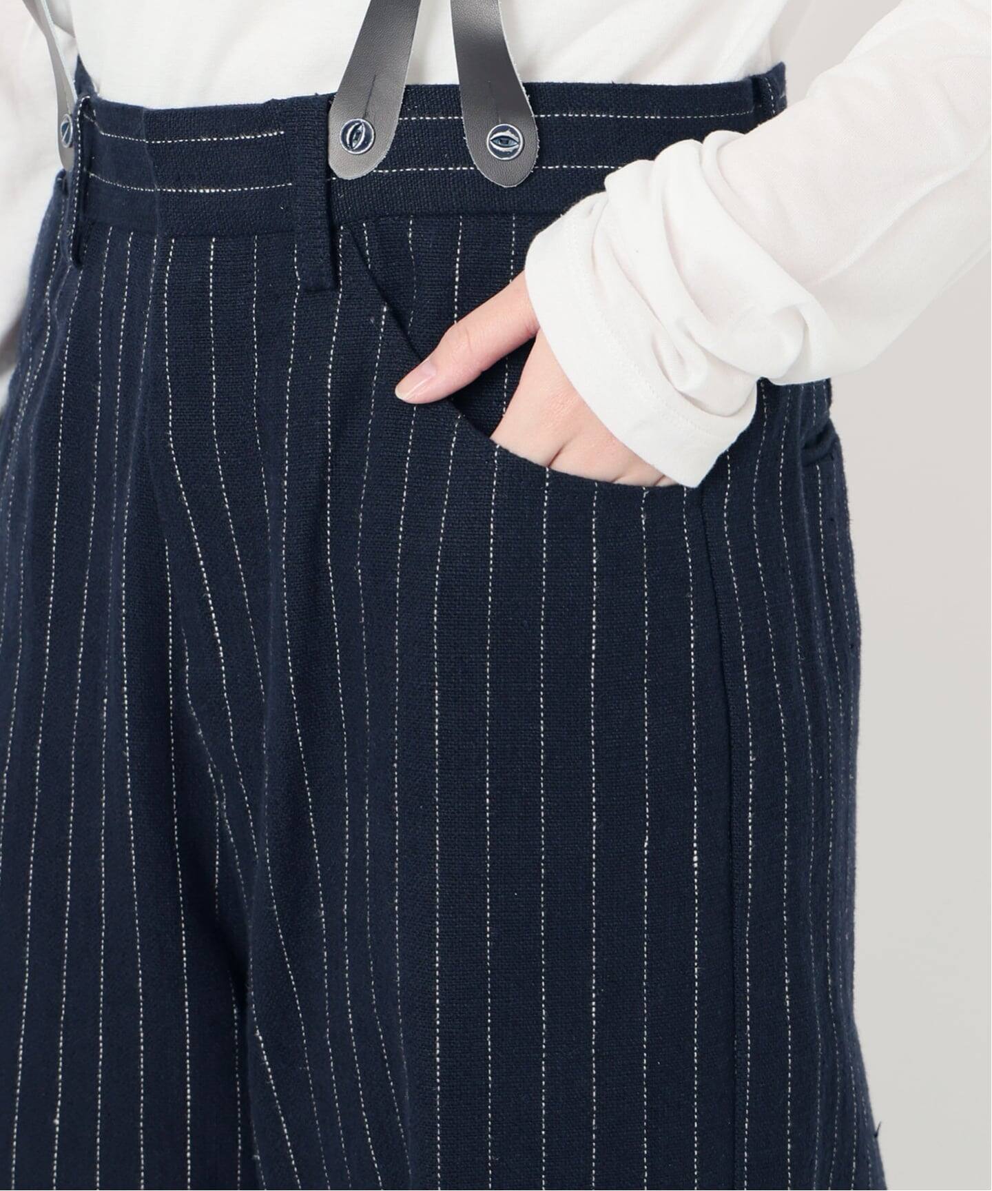 リネンコンサスペンダーワーカーズスラックス（スラックス