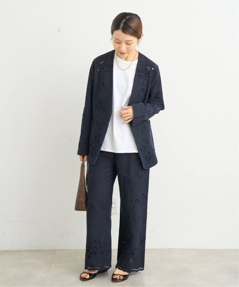 コットンリネンカットワークレース イージーパンツ（その他パンツ