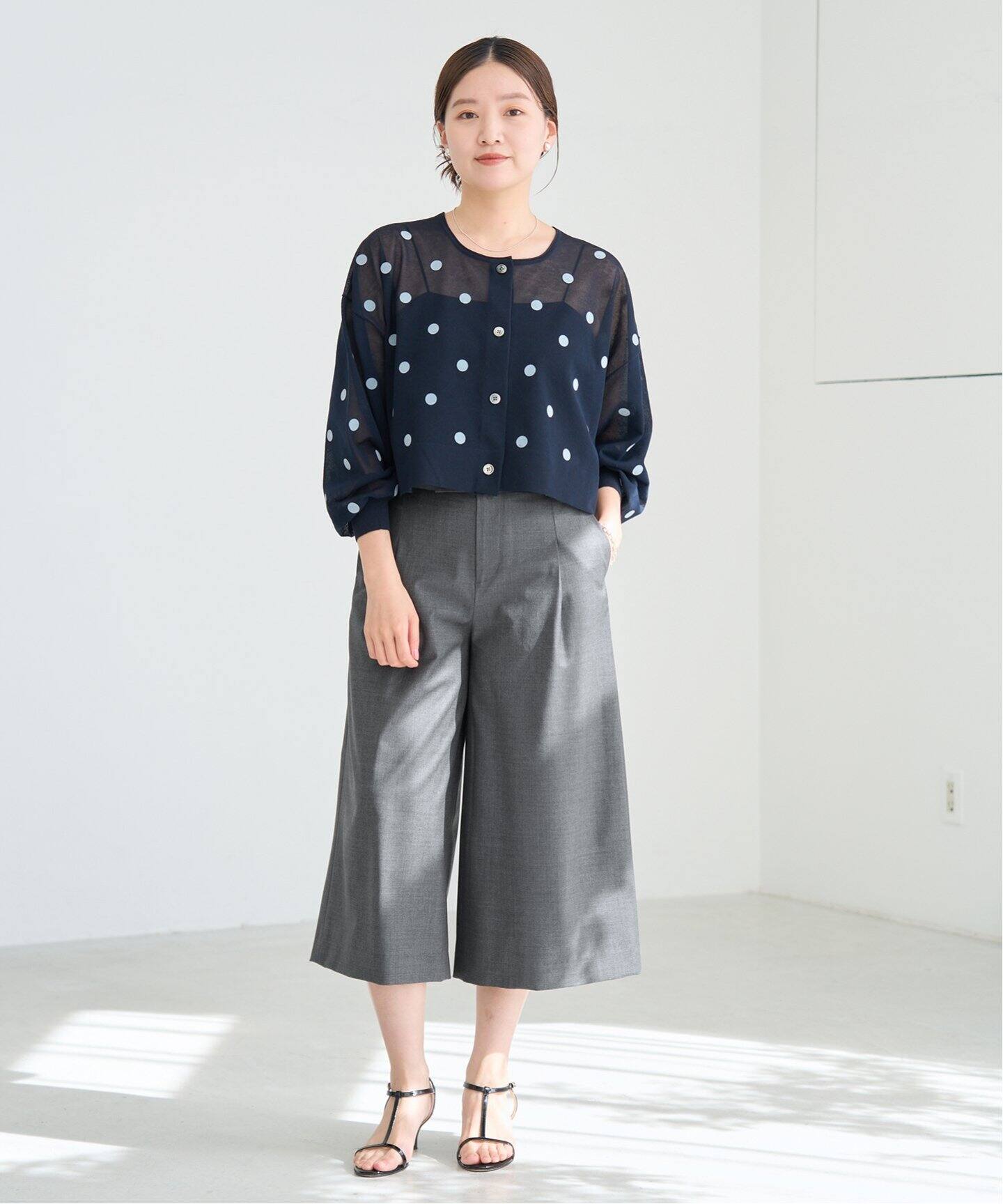 IENA ウォッシャブルウールショートパンツ ブラック IENA LA BOUCLE ウールベネシャン フリルショーツ◇（ショート