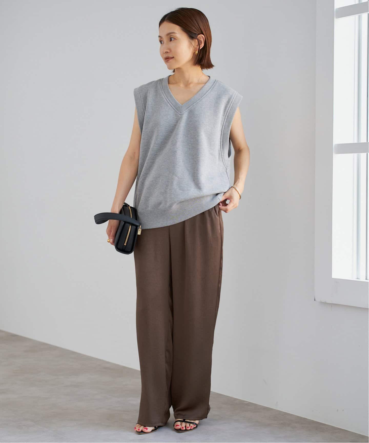 IENA　ブラウン系【美品・洗える】バリエーションリラックスパンツ IENA ブラウン系【美品・洗える】バリエーションリラックス