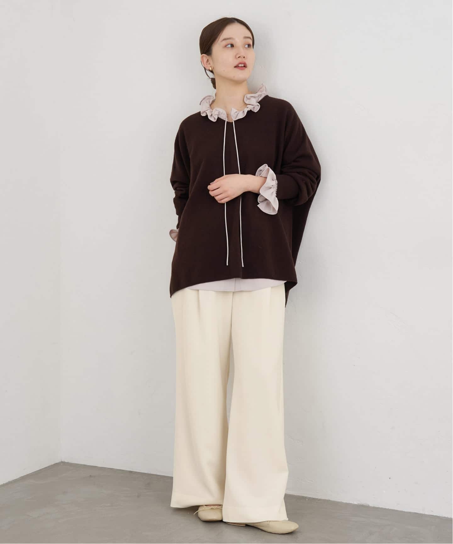 ウォッシャブル アセテートツイルタックパンツ（その他パンツ）｜IENA