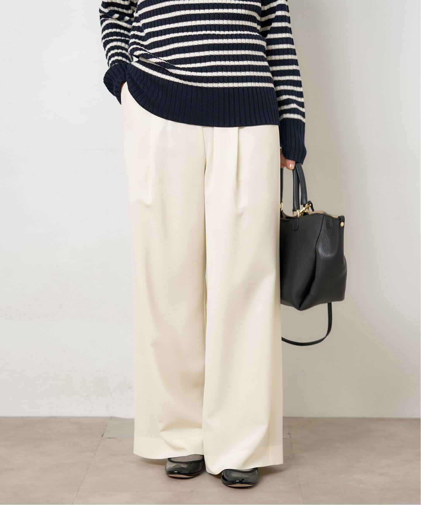 ウォッシャブル アセテートツイルタックパンツ（その他パンツ）｜IENA