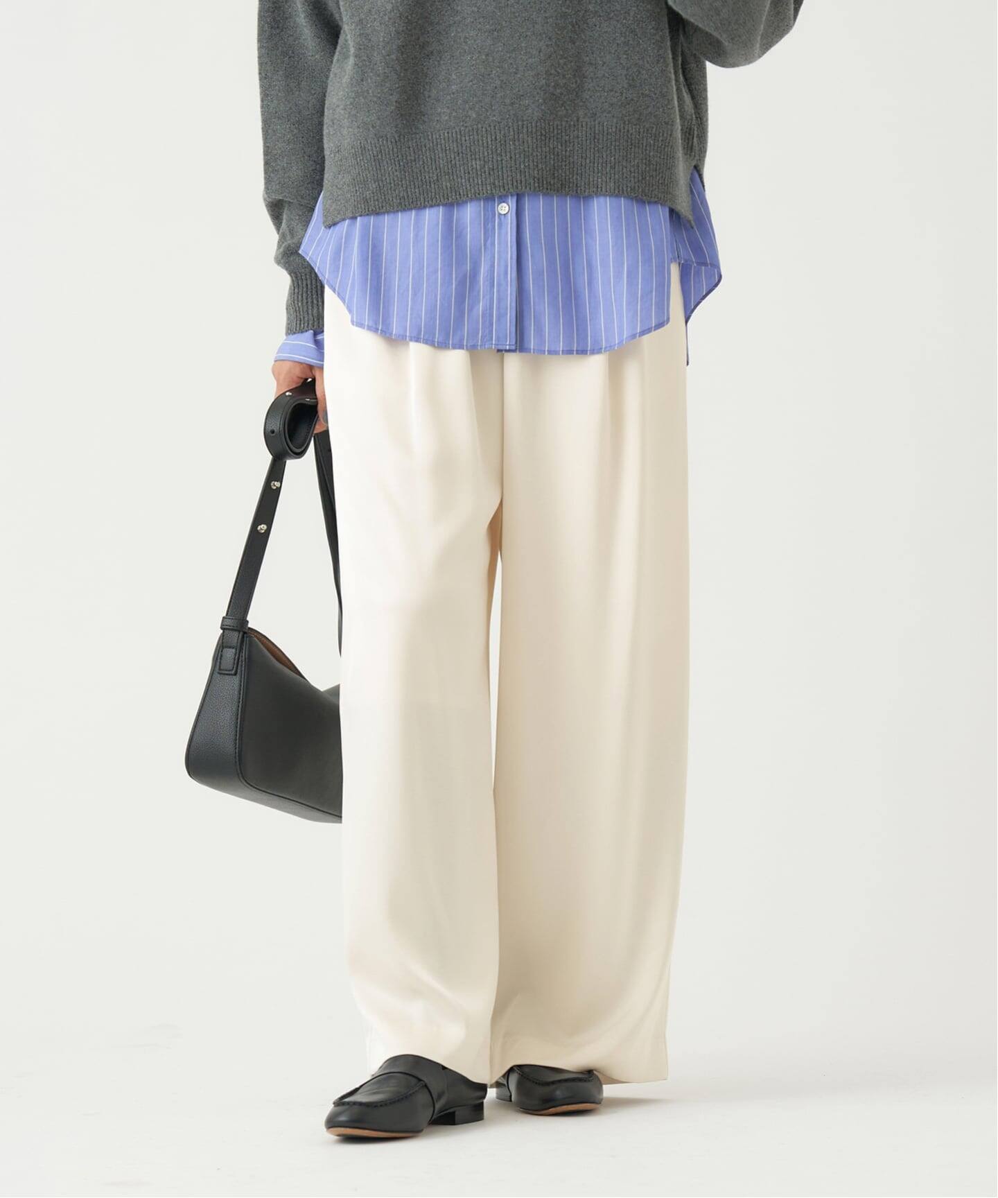 ウォッシャブル アセテートツイルタックパンツ（その他パンツ）｜IENA