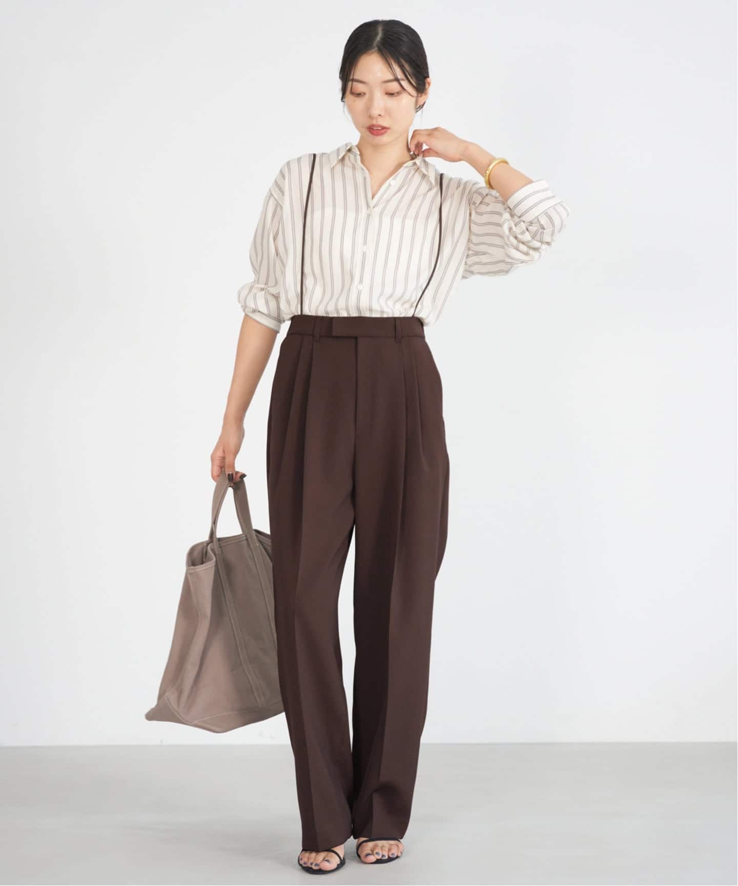 サスペンダーダブルクロスパンツ（スラックス）｜IENA（イエナ）の通販