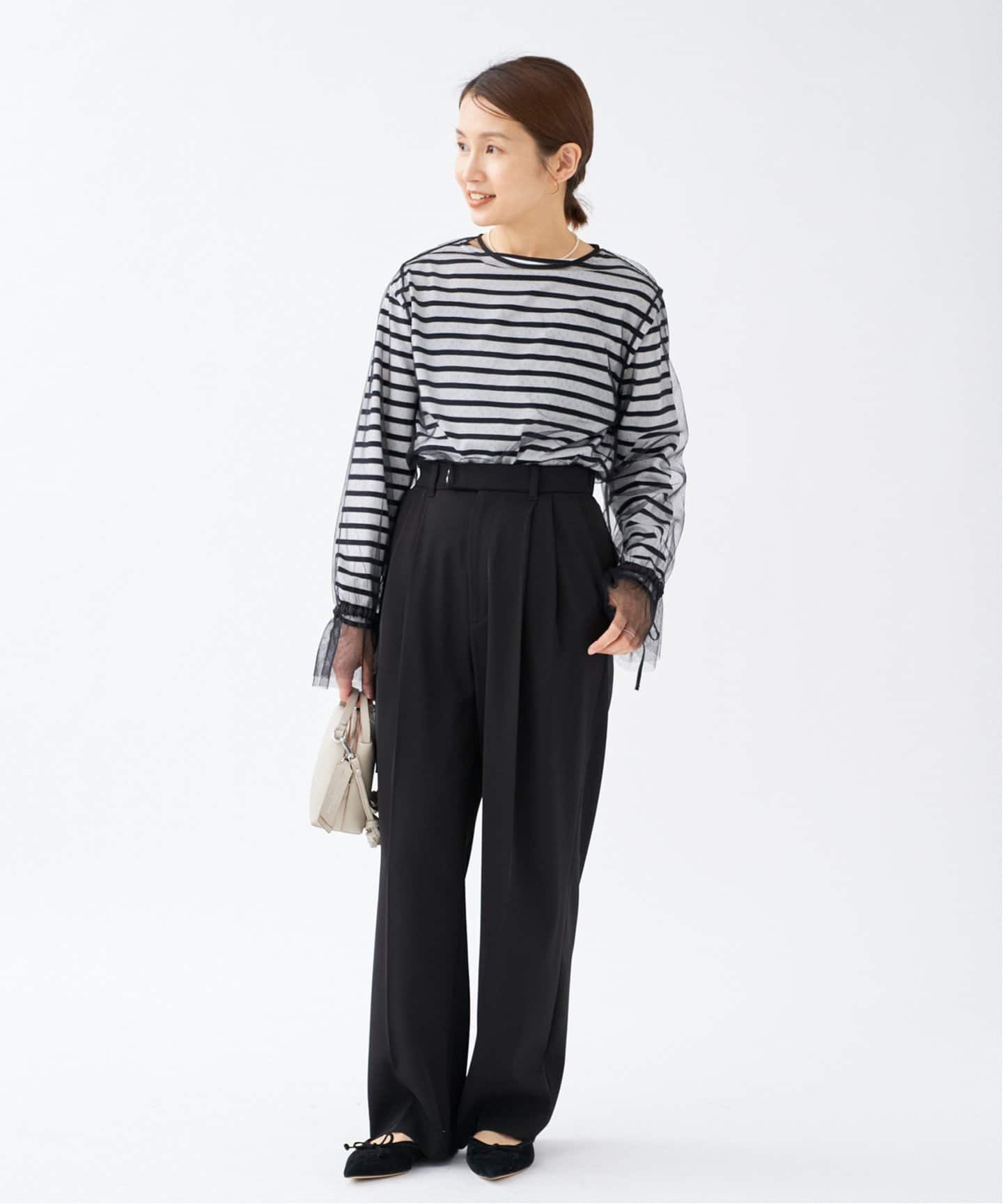 【新品タグ付き】サスペンダーツイルパンツ　ブラック　38 Fashion Letter サスペンダー付きハイウェストツイルパンツ