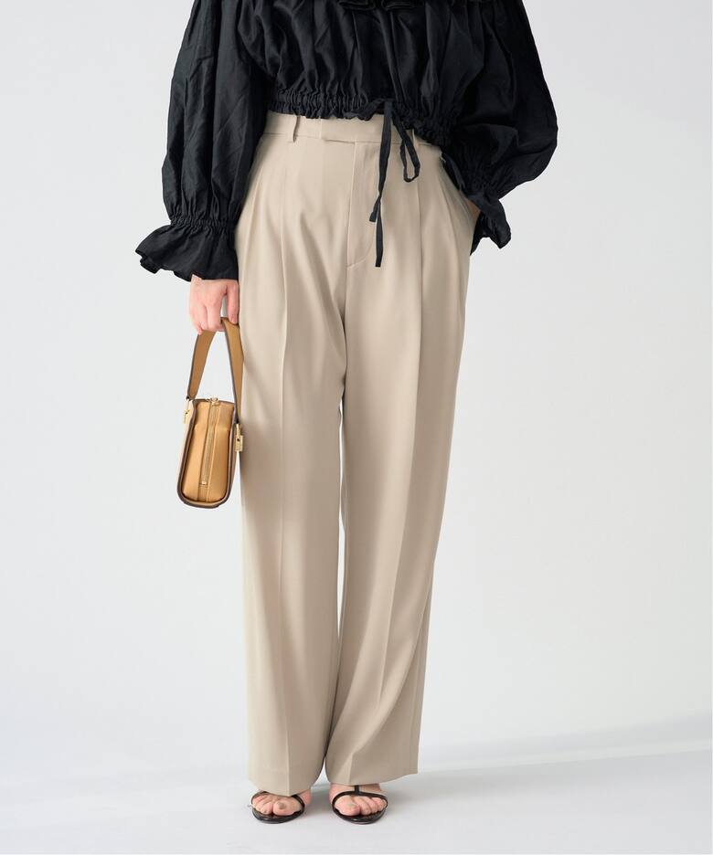 追加2》TA/PL ジョーゼットタックワイドパンツ（スラックス）｜IENA  