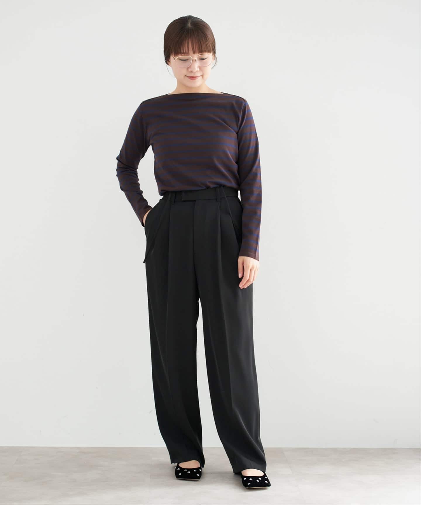 IENA サスペンダーツイル パンツ ブラック36 IENA スラックス パンツ 「追加2」サスペンダーツイルパンツ