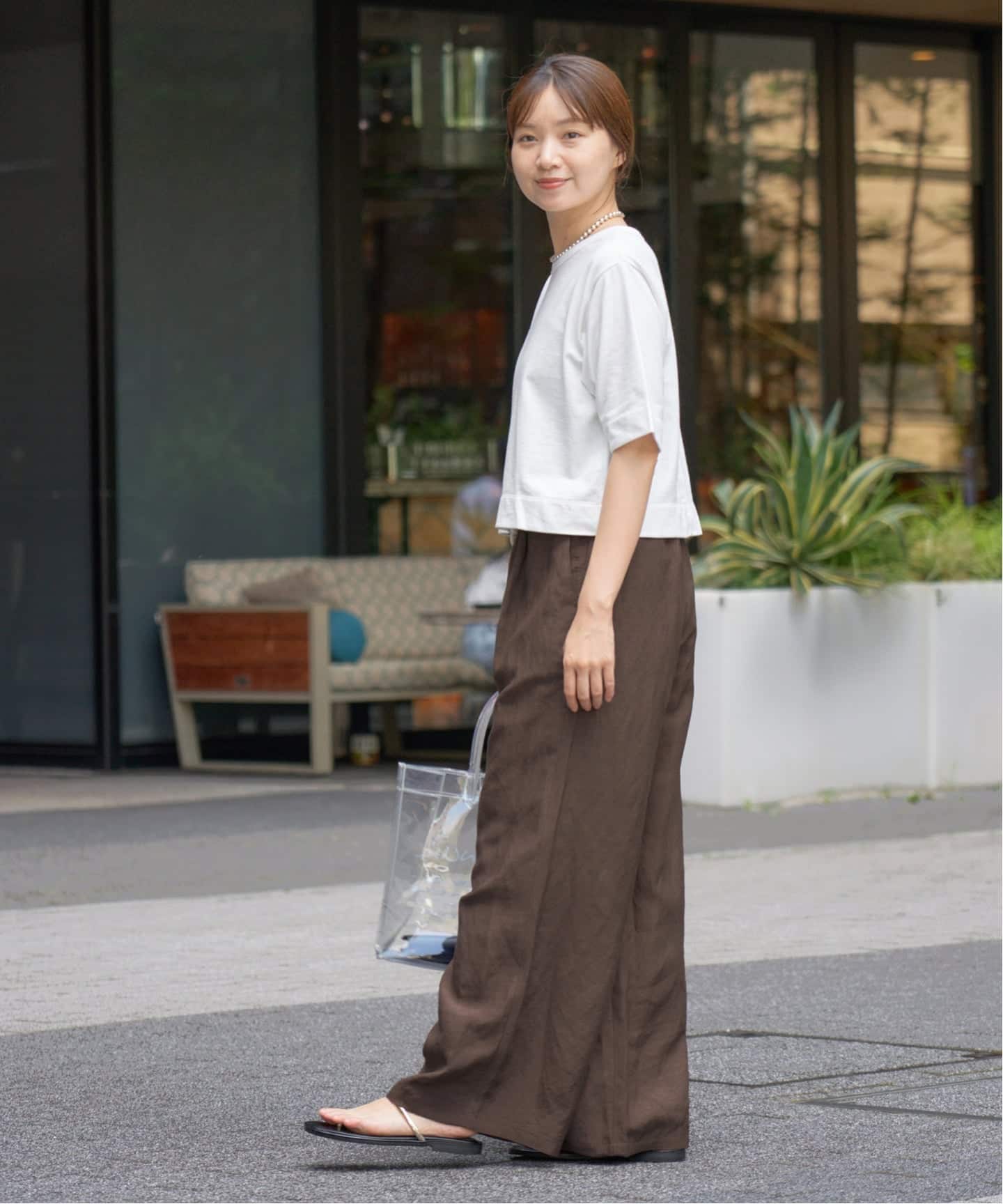 【新品タグ付き】スローブイエナ　レーヨンリネン イージーパンツ　ホワイト☆ SLOBE IENA（スローブイエナ）の「《追加》レーヨンリネン