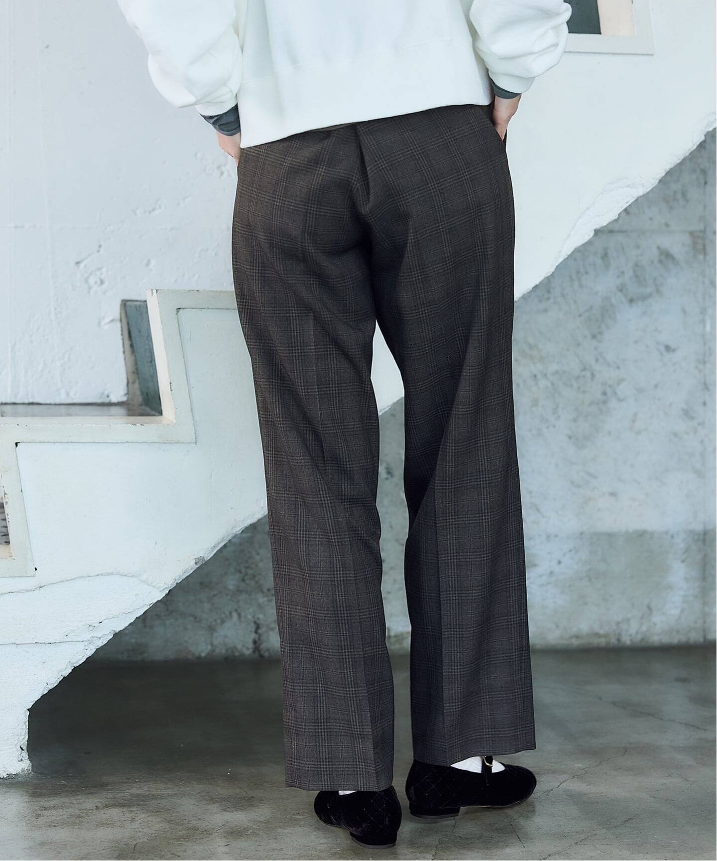 BLACK チェックタックパンツ（スラックス）｜IENA（イエナ）の通販