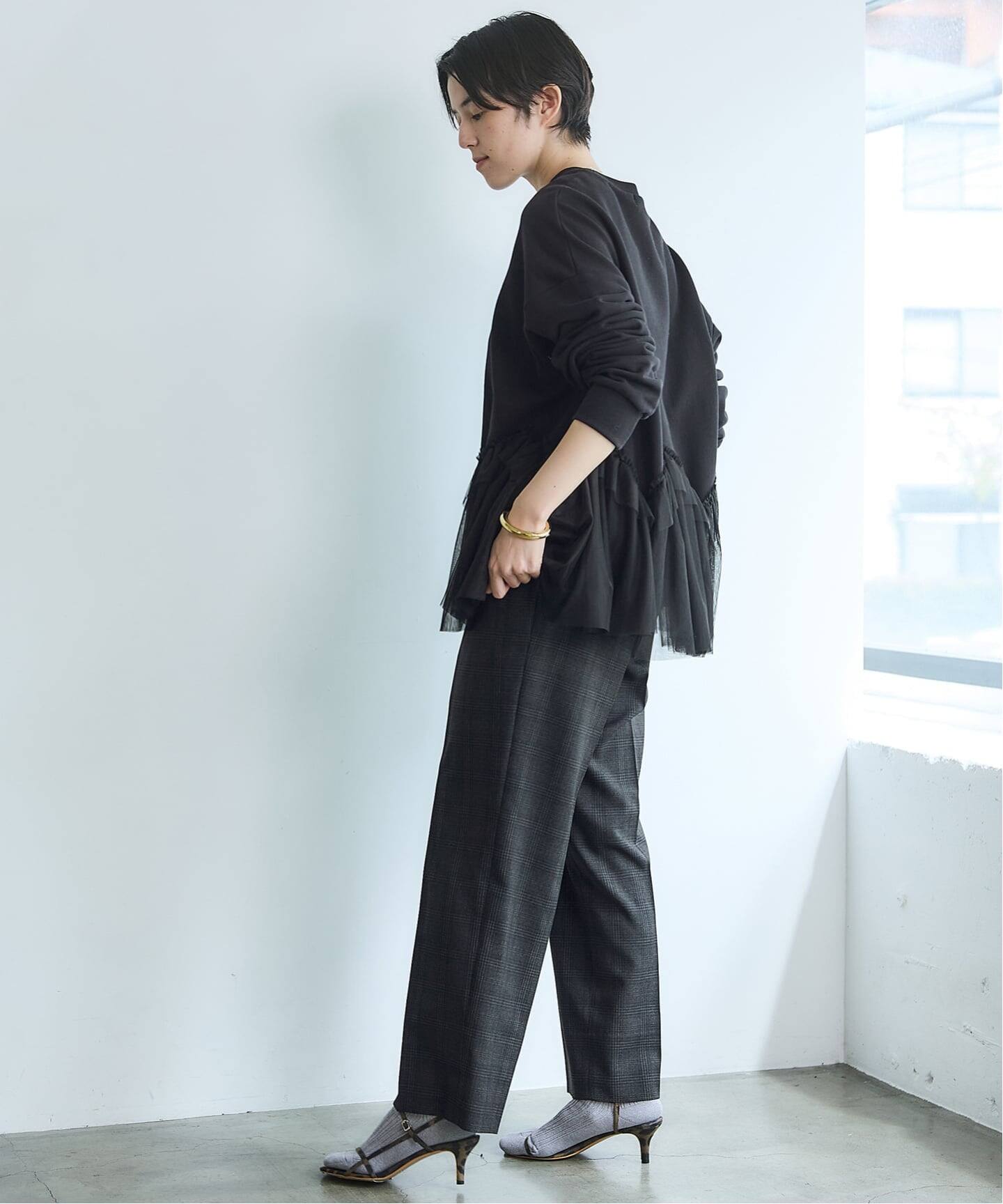 BLACK チェックタックパンツ（スラックス）｜IENA（イエナ）の通販