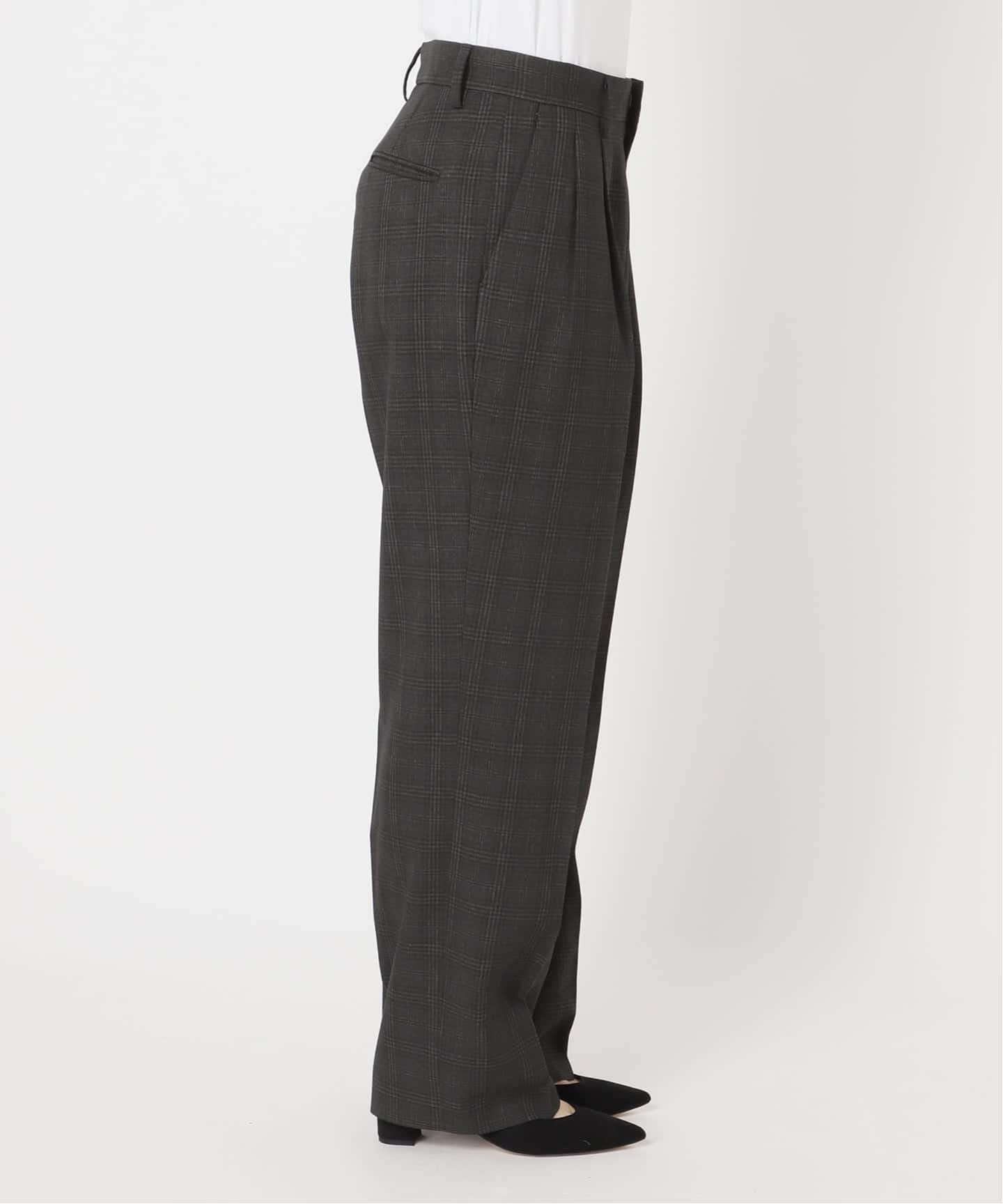 イエナ（IENA）/BLACK チェックタックパンツ BLACK チェックタックパンツ（スラックス）｜IENA（イエナ）の通販