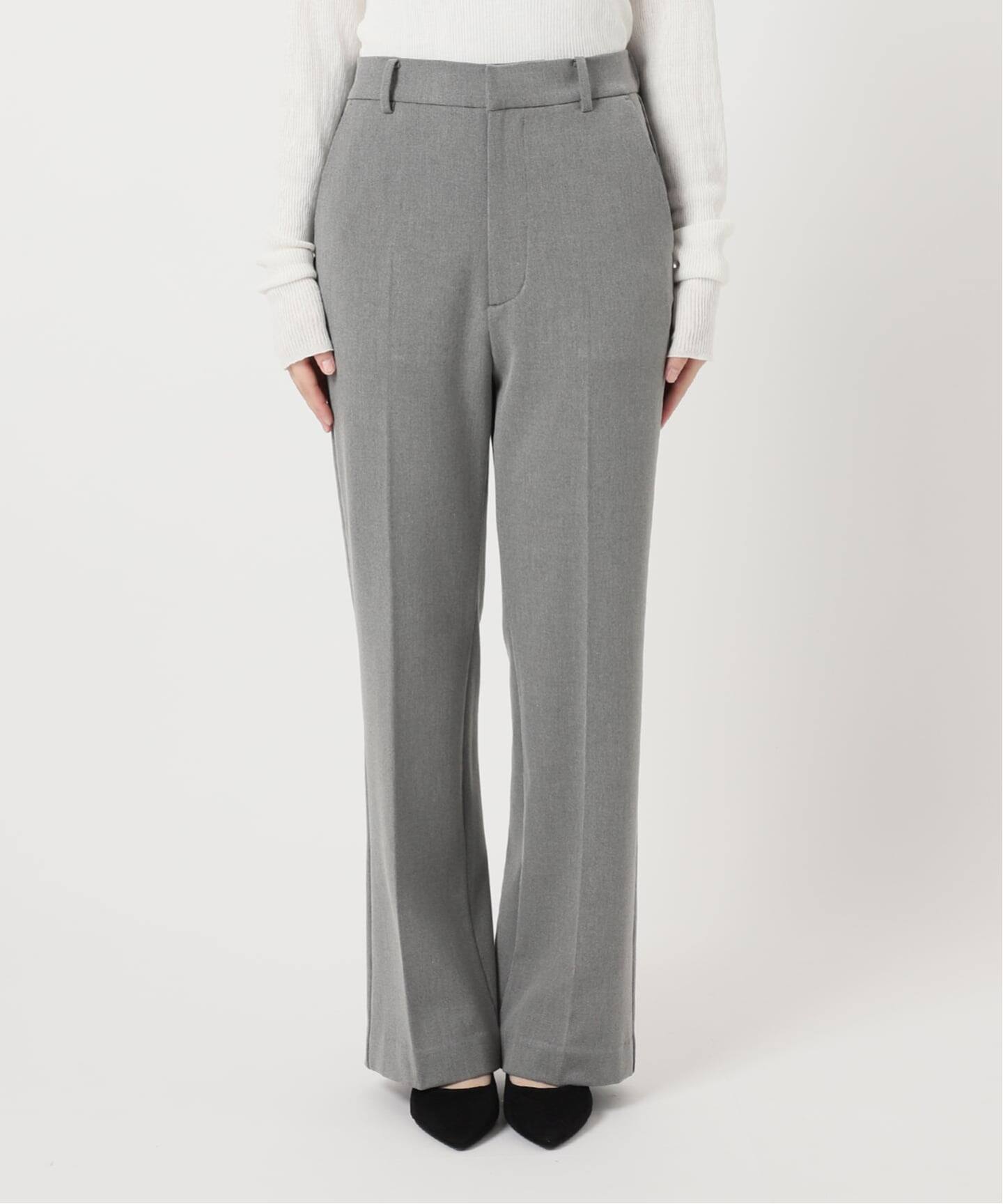 IENA 裏起毛セミフレアパンツ ブラック 追加2予約》ウォッシャブル 裏起毛セミフレアパンツ（スラックス