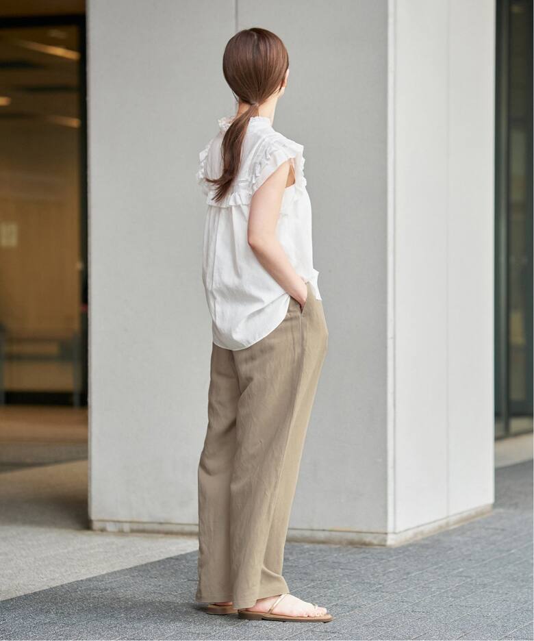 リネンレーヨンイージーパンツ（その他パンツ）｜IENA（イエナ）のファッション通販 - ZOZOTOWN I専用です ENA イエナ ハイウエストボタンダウンパンツ ベージュ 38