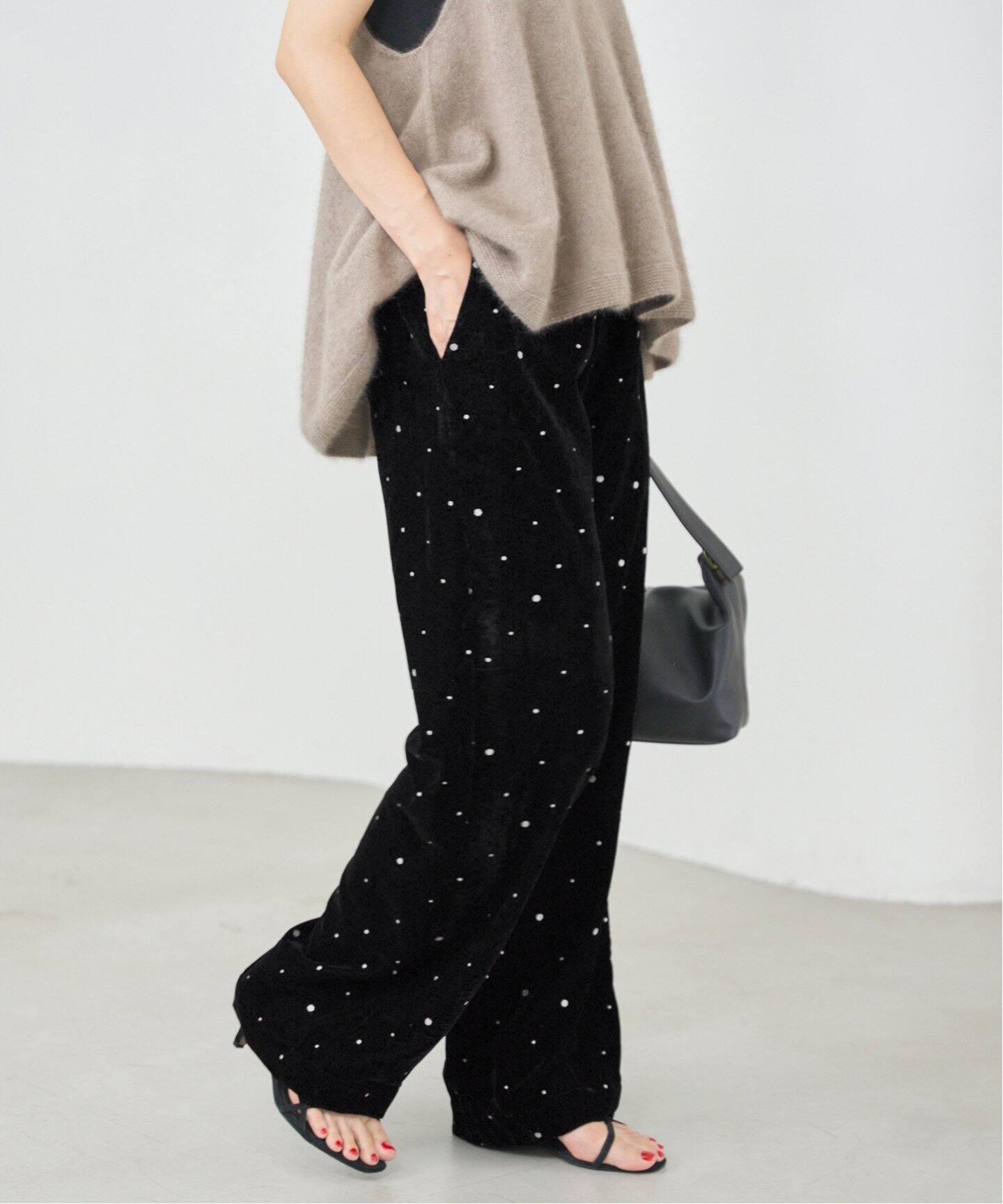 新品☆ イエナ クチュールドアダム ベロアイージーパンツ ブラック 36 COUTURE D'ADAM/クチュールドアダム Glitter PT ベロアイージー