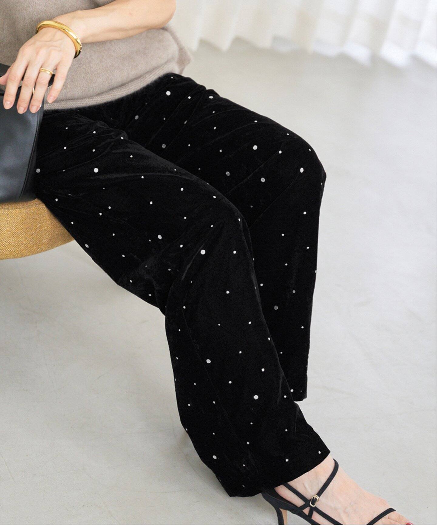 COUTURE D'ADAM/クチュールドアダム Glitter PT ベロアイージーパンツ