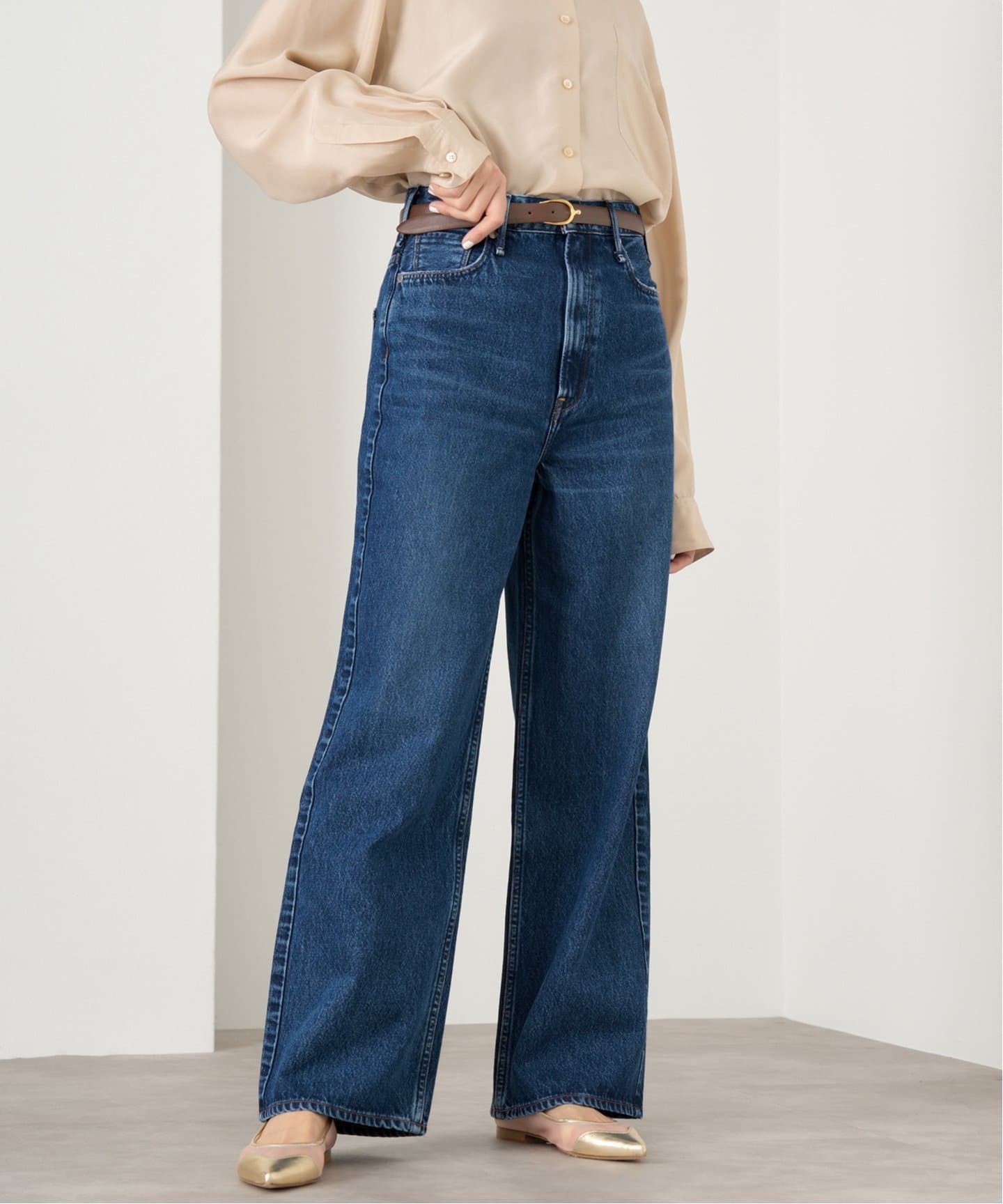 美品✨アッパーハイツ ザニース26 ハイライズ ストレート ワイド デニムパンツ upper hights(アッパーハイツ)｜THE SISTER ハイライズワイド