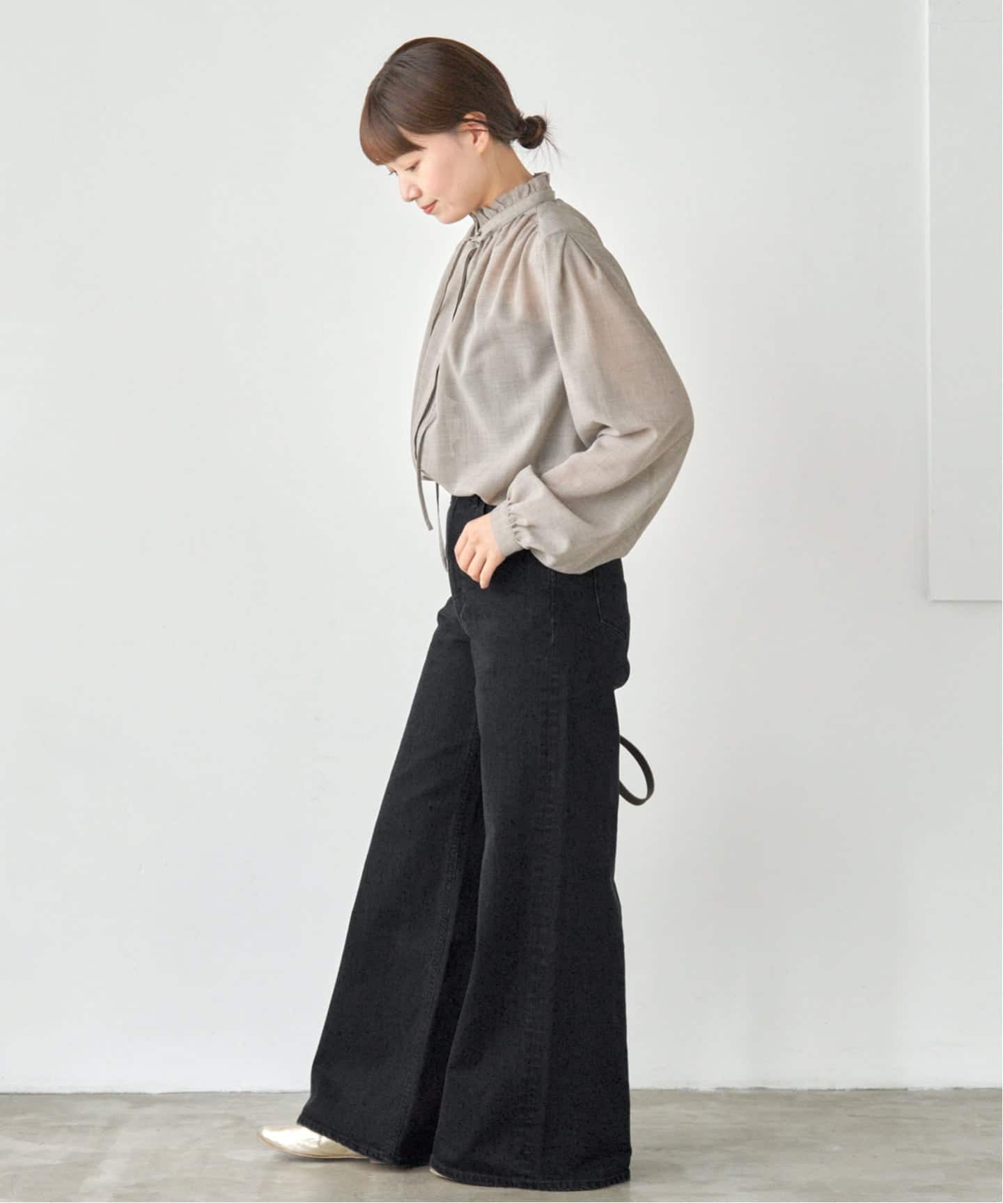 ヤヌーク　ワイドフレア　YANUK デニムパンツ　ブラック25 完売品 予約》YANUK/ヤヌーク 別注 Wide Flare ワイドフレアデニム