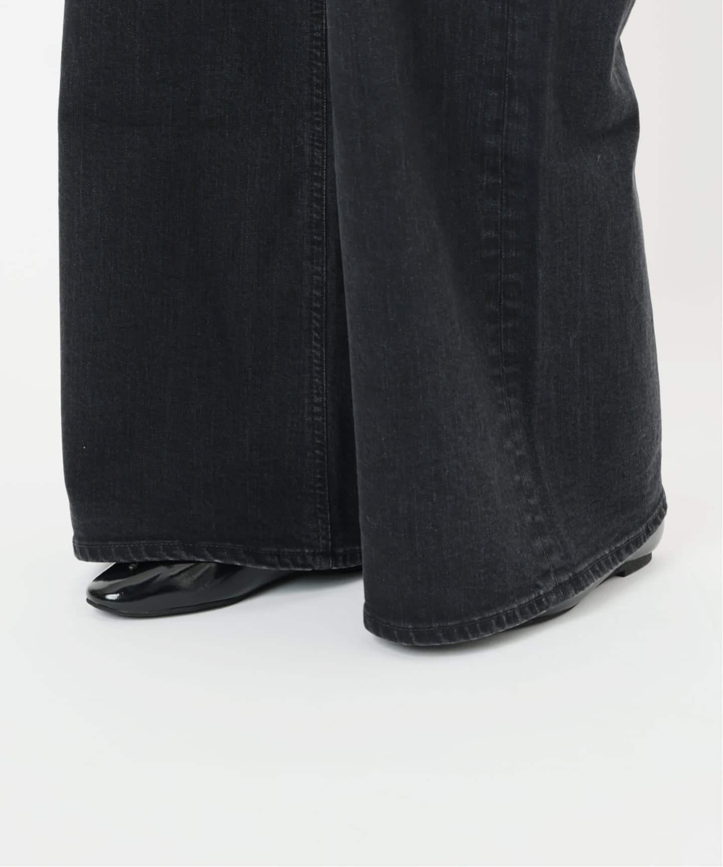 YANUK ヤヌーク　ワイドフレア ブラック　デニムパンツ 予約》YANUK/ヤヌーク 別注 Wide Flare ワイドフレアデニム