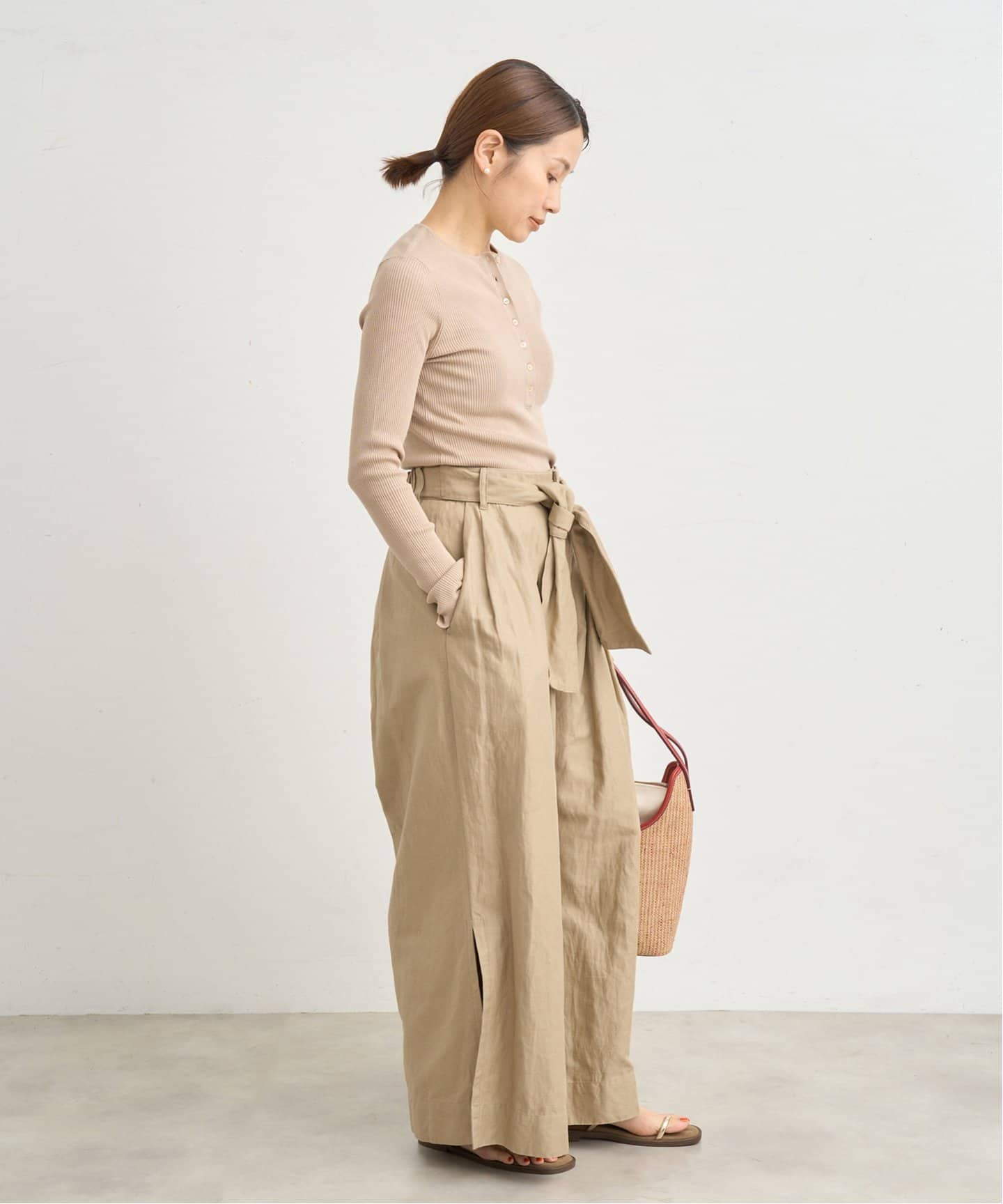 enrica/エンリカ コットンリネンワイドパンツ（その他パンツ）｜IENA
