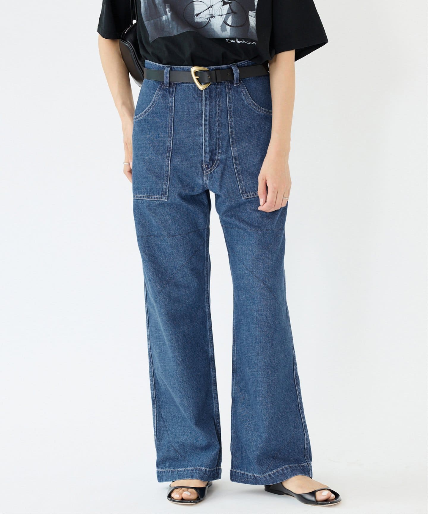 IENA イエナ KURO別注 KURODENIM クロデニム Lサイズ IENA（イエナ）の「【KURO/クロ】別注 WIDE STRAIGHT DENIM