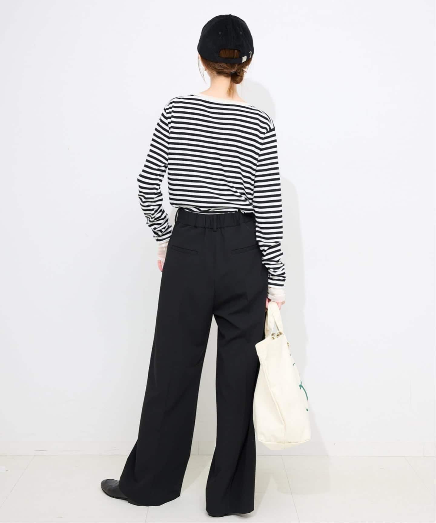 WEBのみ4サイズ展開》TRワイドトラウザー（スラックス）｜SLOBE