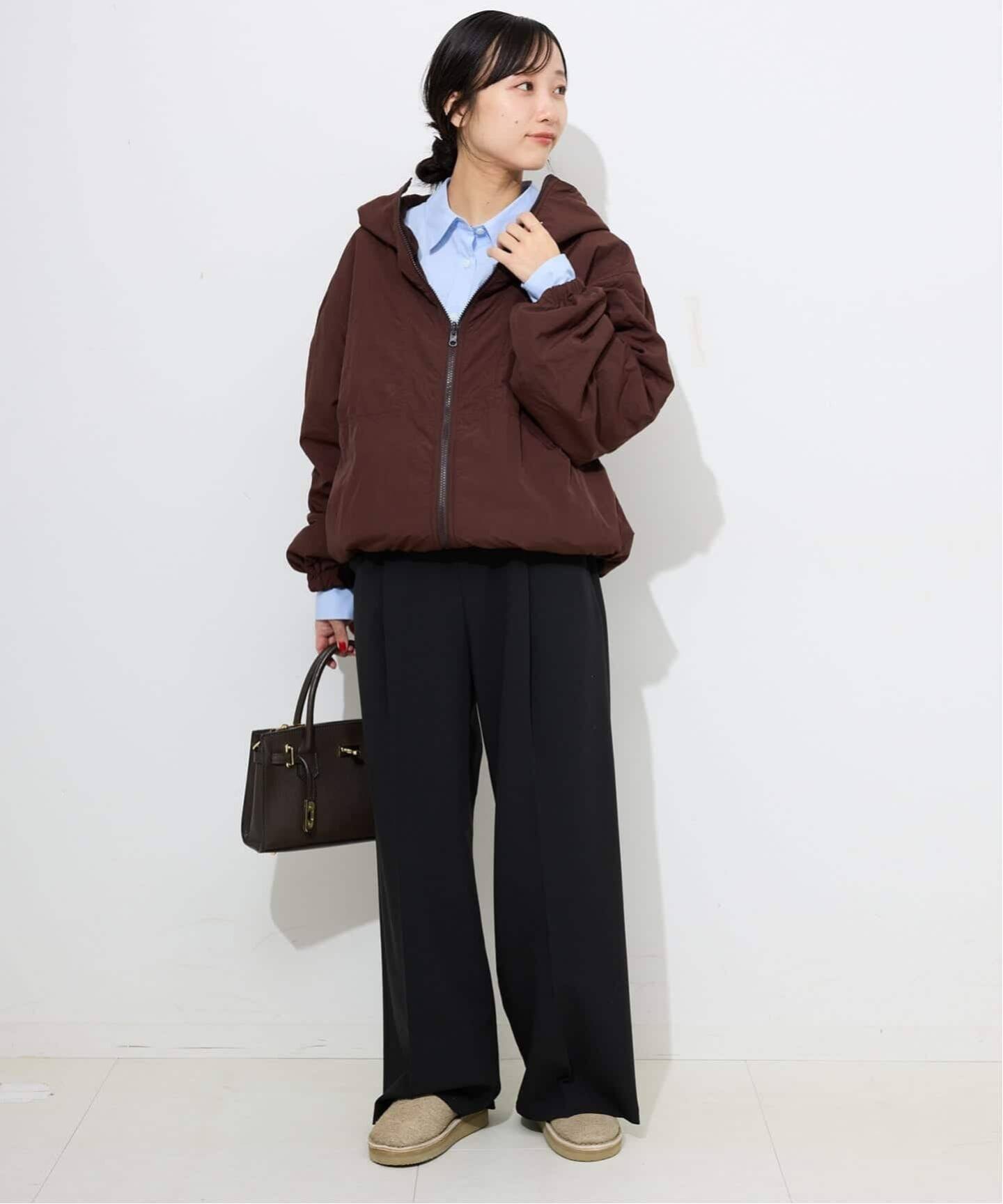 WEBのみ4サイズ展開/追加》TRワイドトラウザー（スラックス）｜SLOBE