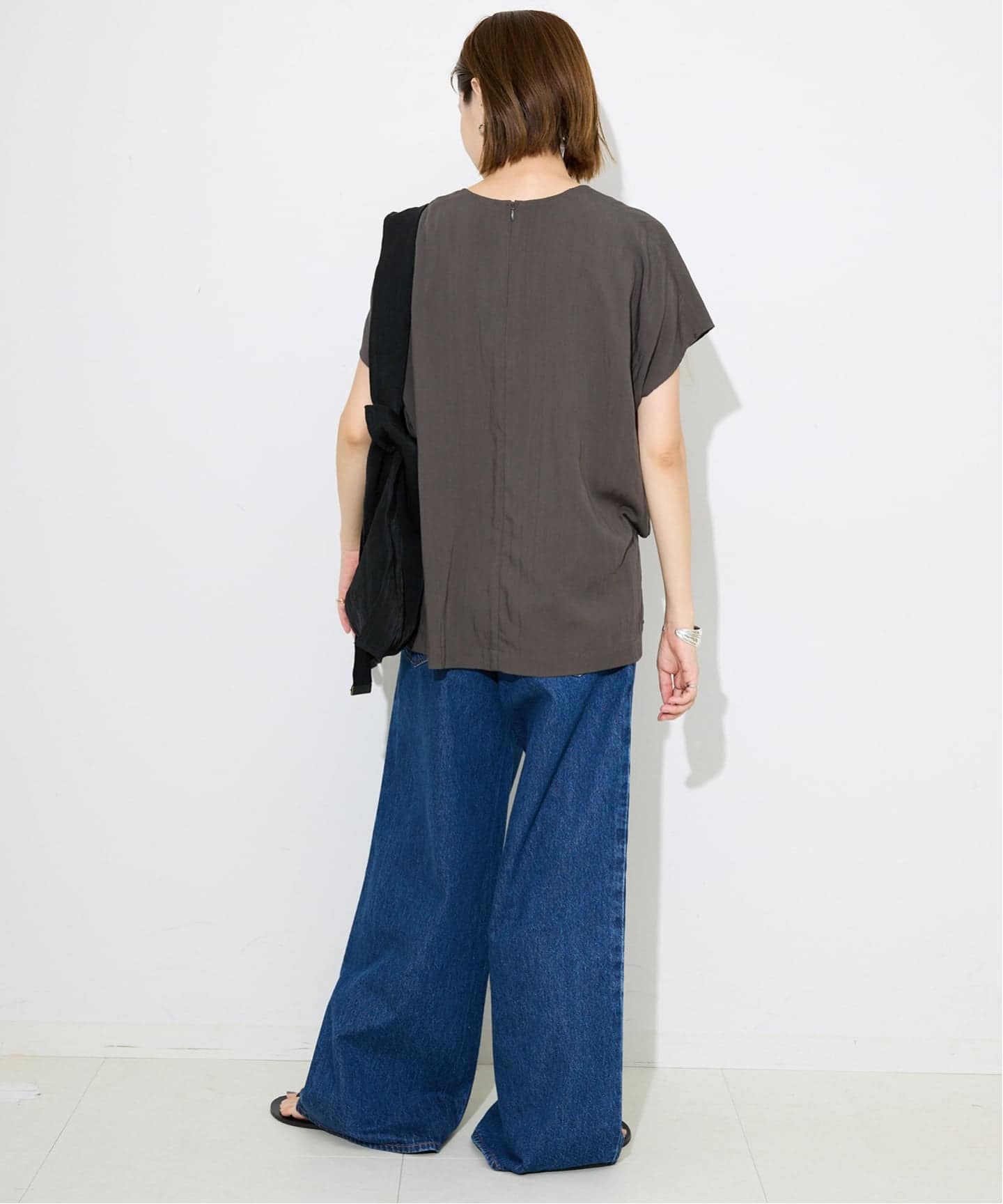 ブラウス、パンツセット GLOBAL WORK パンツドレス スゴラクストレッチカットブラウス