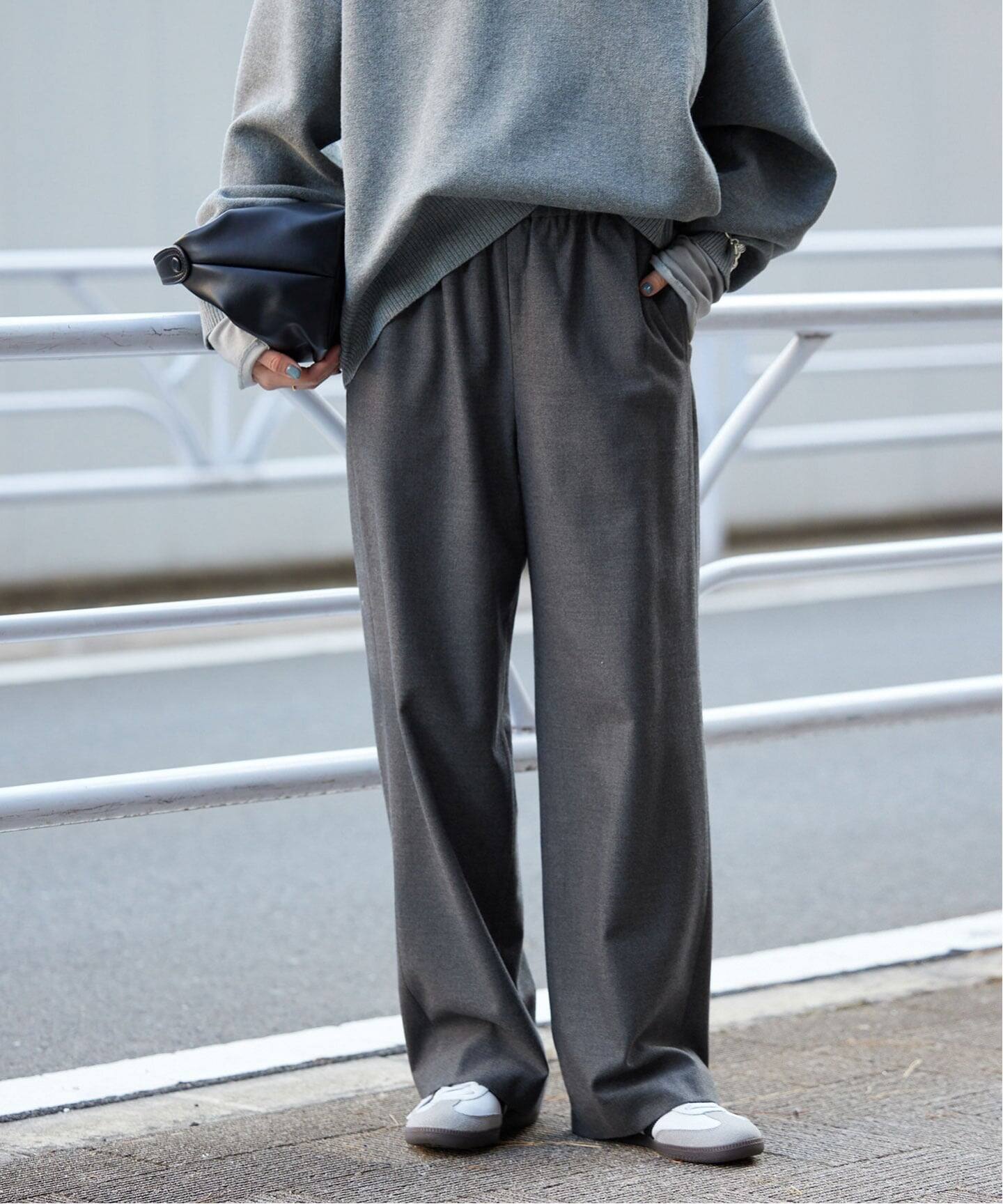 【新品】SLOBE IENA スローブイエナ　ウール混ドロストイージースラックス スローブ イエナ SLOBE IENA 《3サイズ展開/WEB限定/追加予約