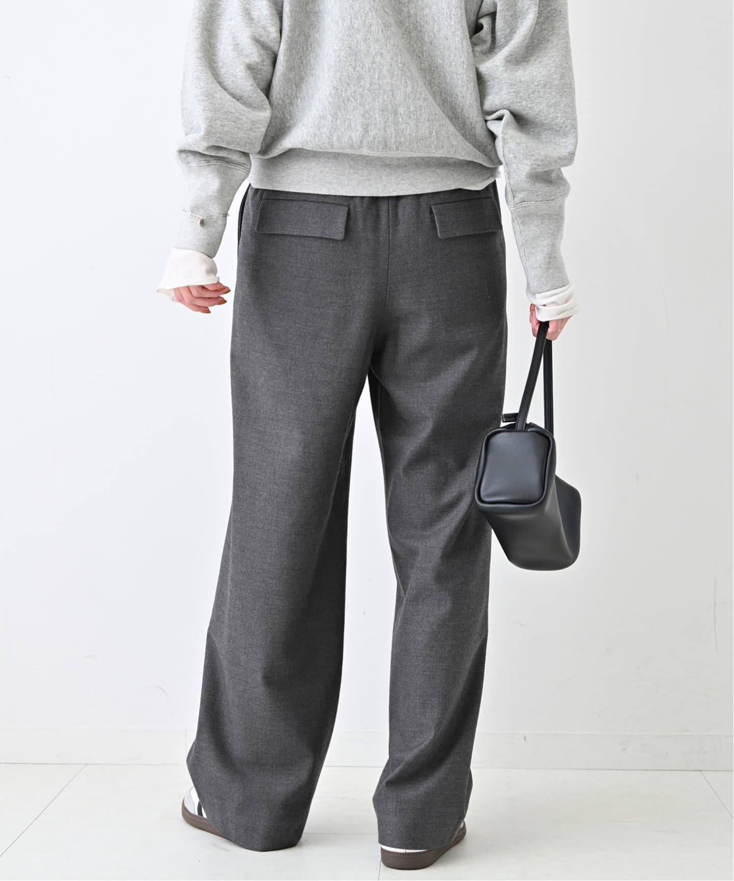 3サイズ展開/WEB限定/追加》ウール混ドロストイージースラックス