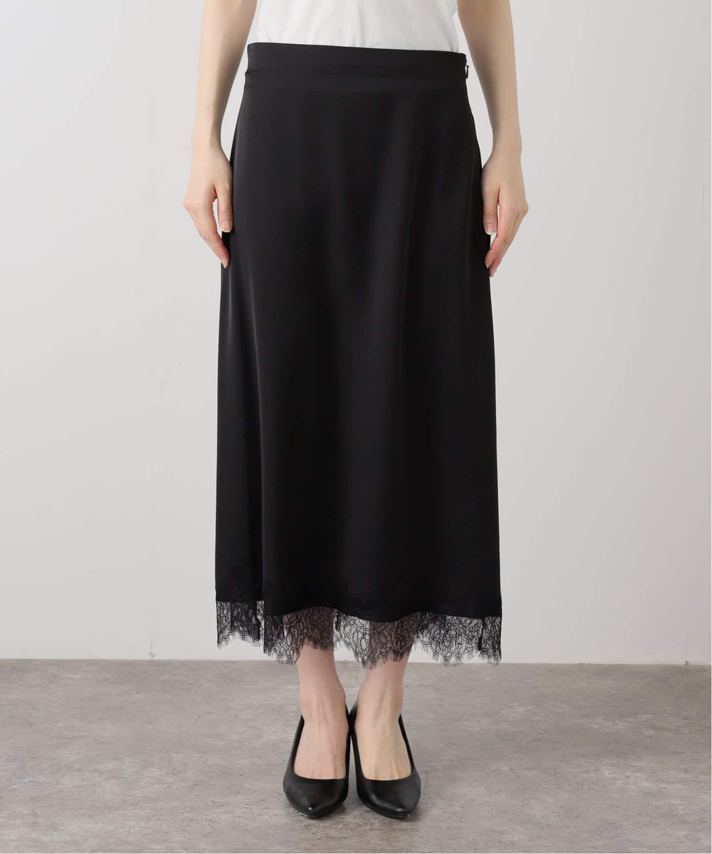 【NEW】スローブ イエナ（SLOBE IENA）/サテンレーススカート サテンレーススカート（ロング・マキシ丈スカート）｜SLOBE IENA